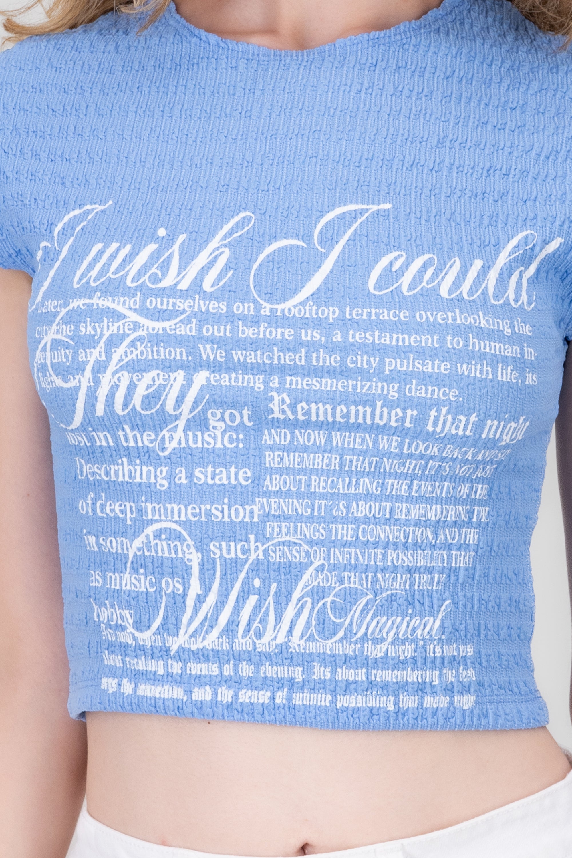 Blusa textura estampado AZUL