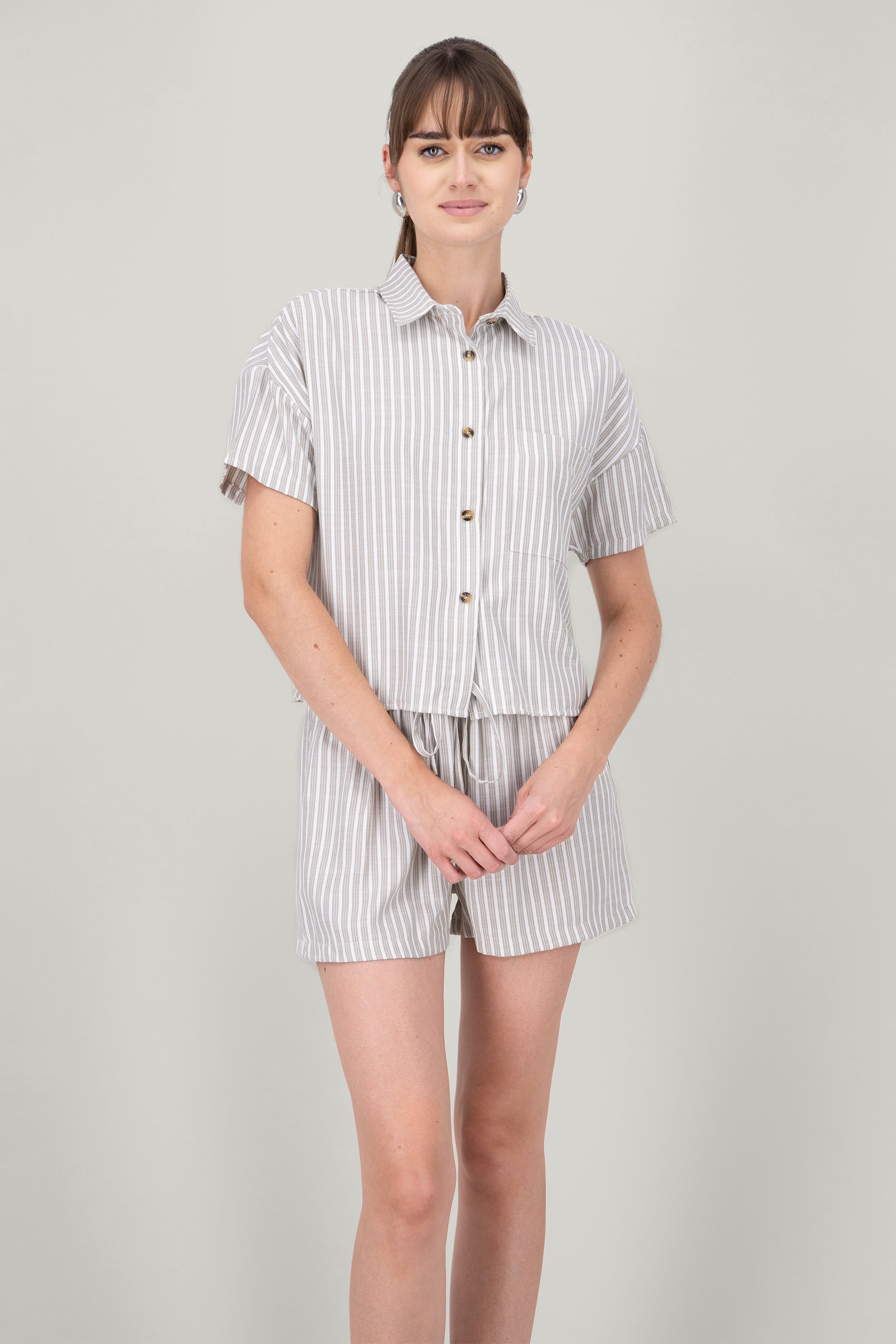 Short manga light crap shirt BEIGE