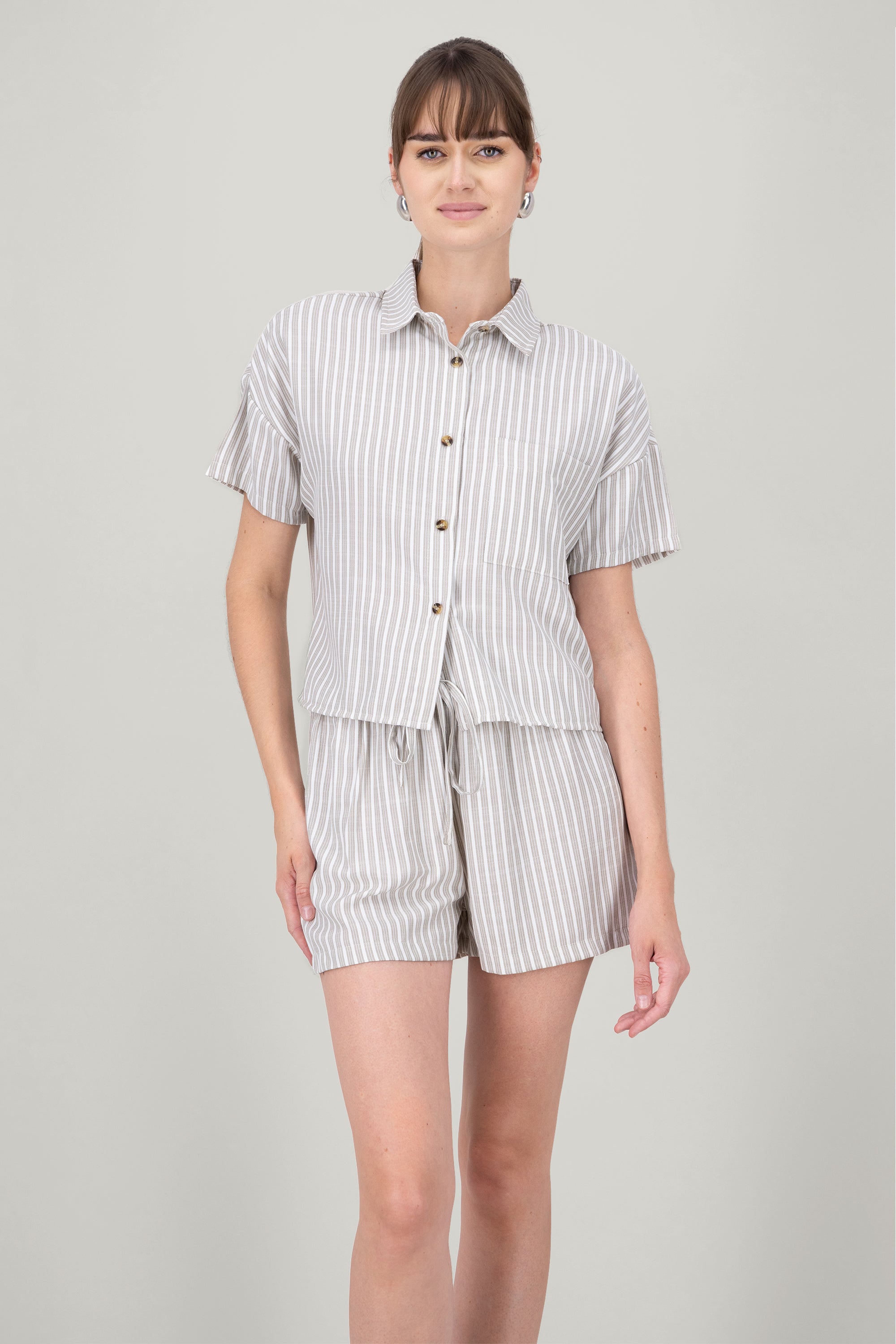 Short manga light crap shirt BEIGE
