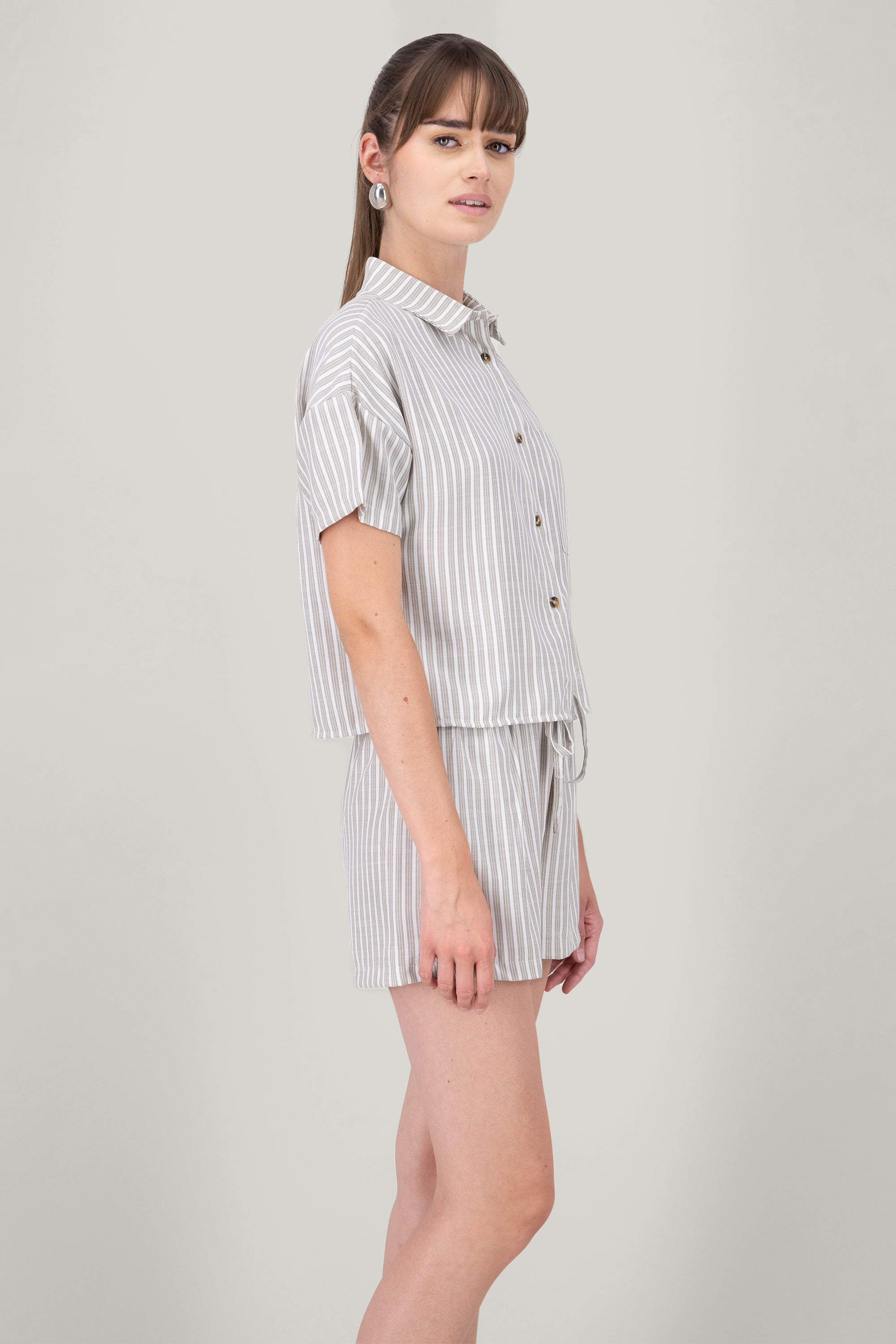 Short manga light crap shirt BEIGE