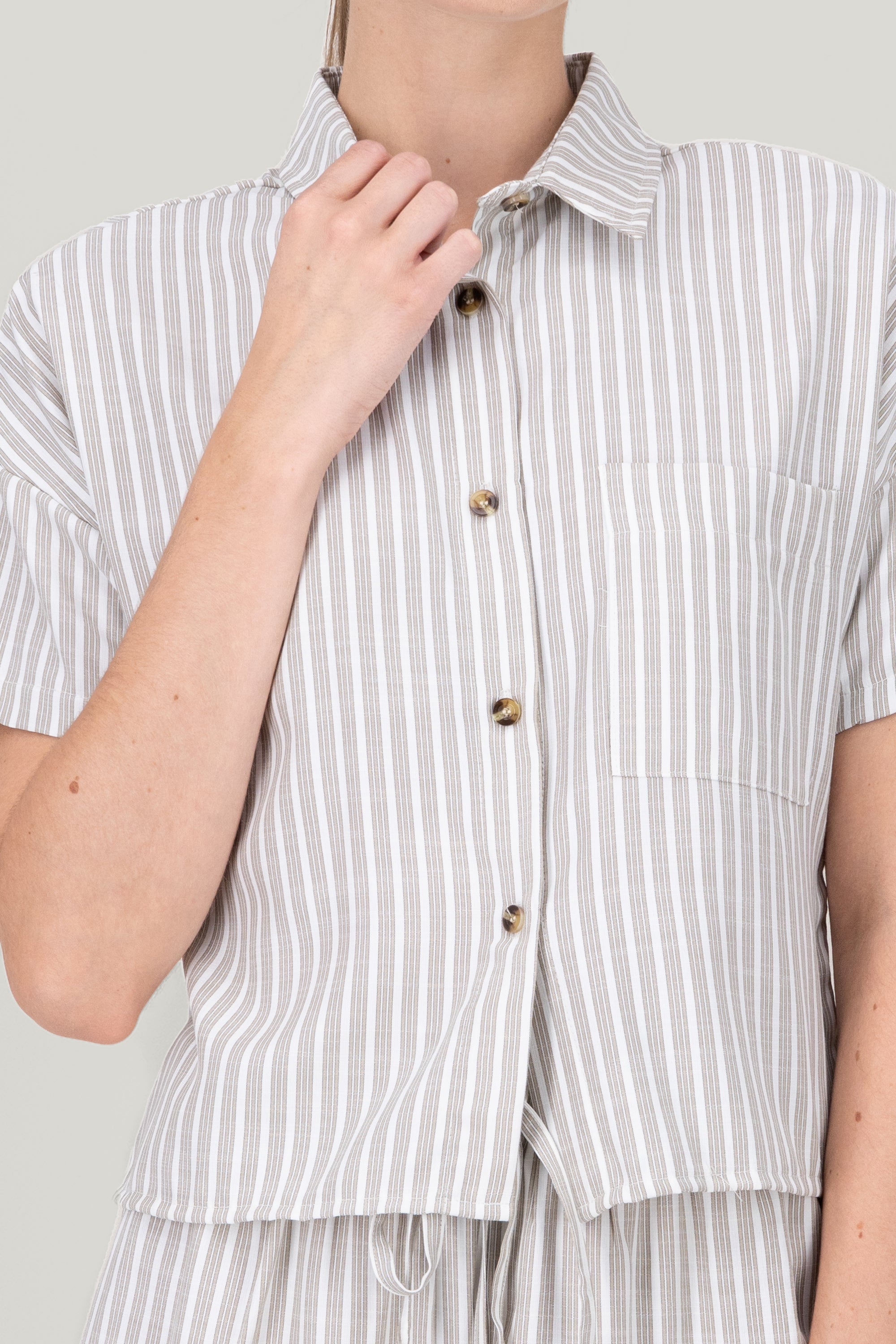Short manga light crap shirt BEIGE