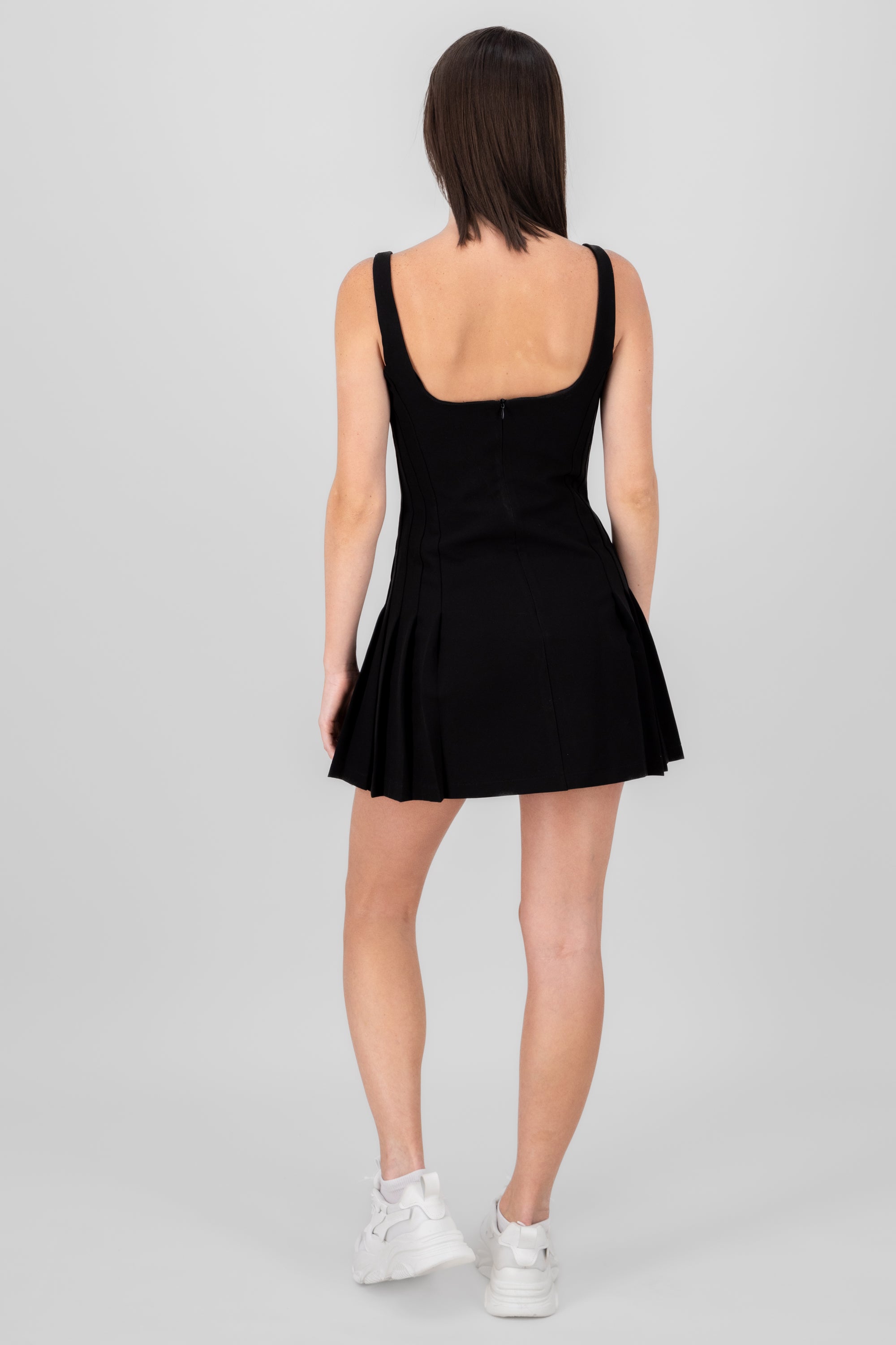 Vestido mini tableada NEGRO