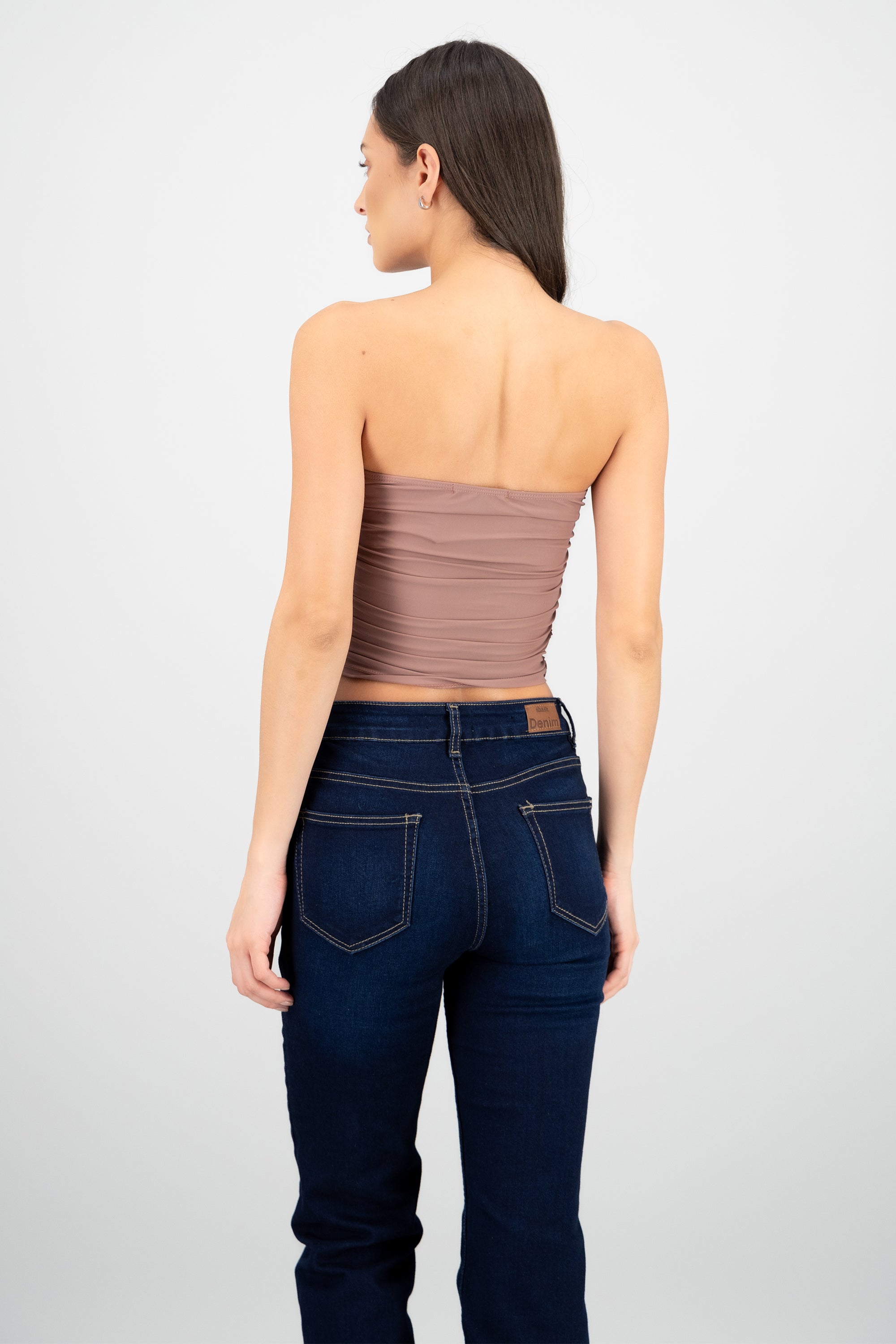 Top Tubo Strapless Drapeado TAUPE