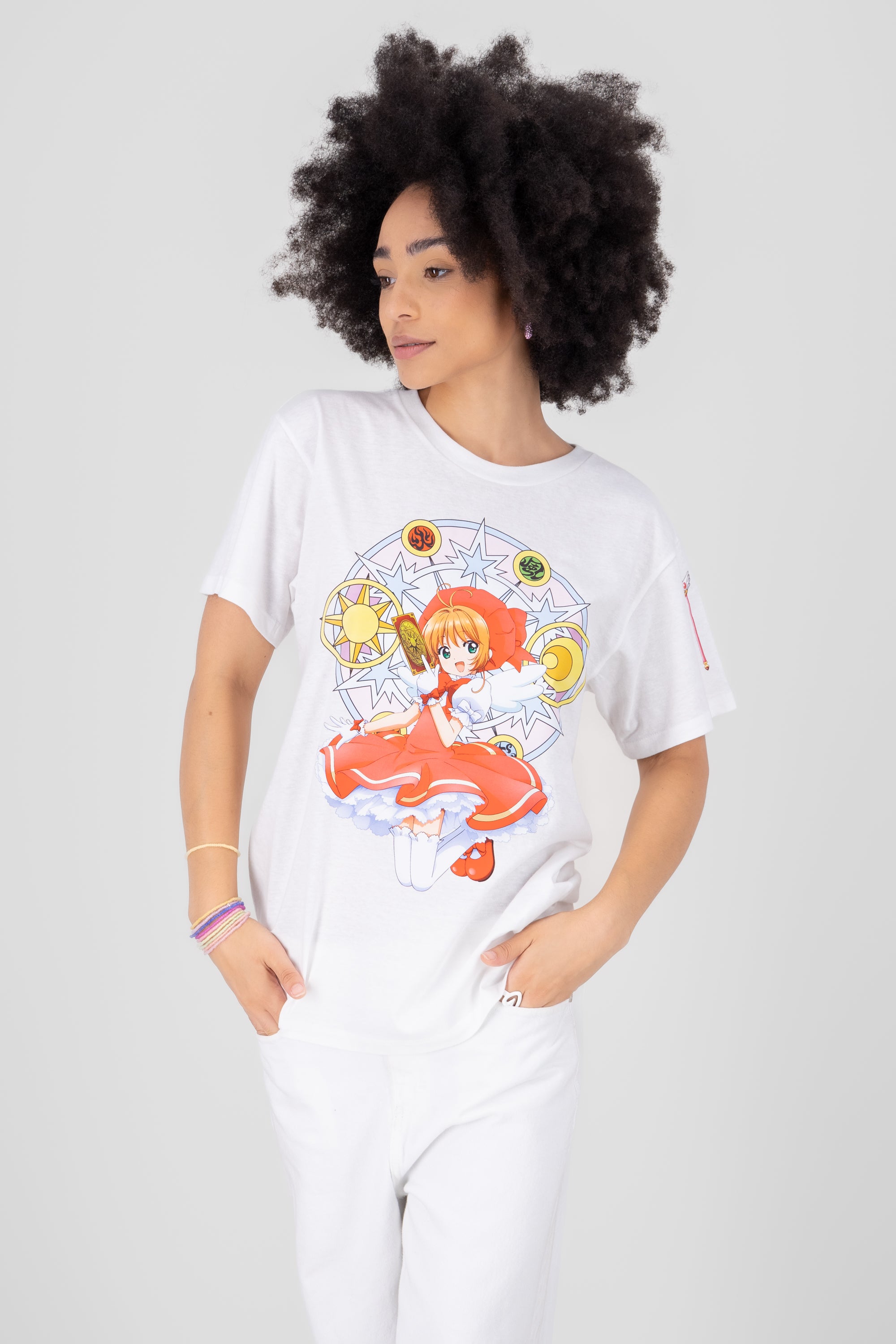 Playera sakura elementos BLANCO