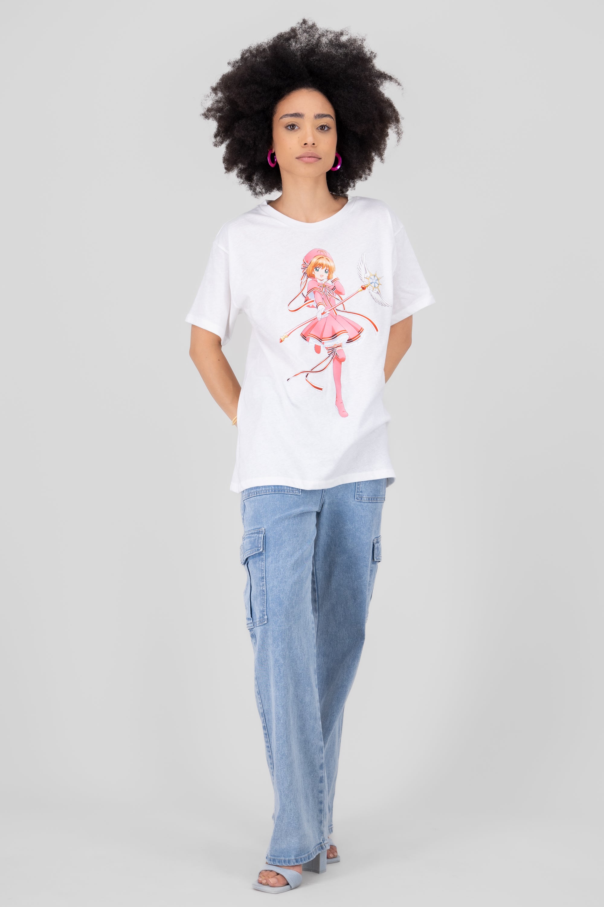 Playera sakura card captor manga corta BLANCO