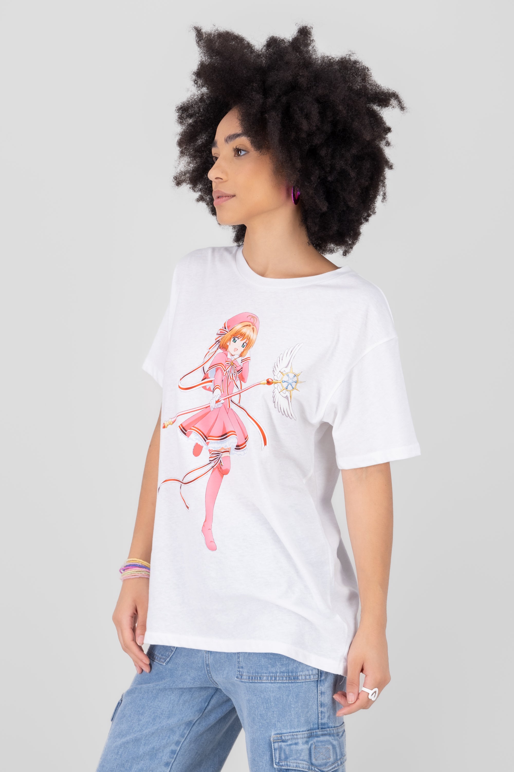 Playera sakura card captor manga corta BLANCO