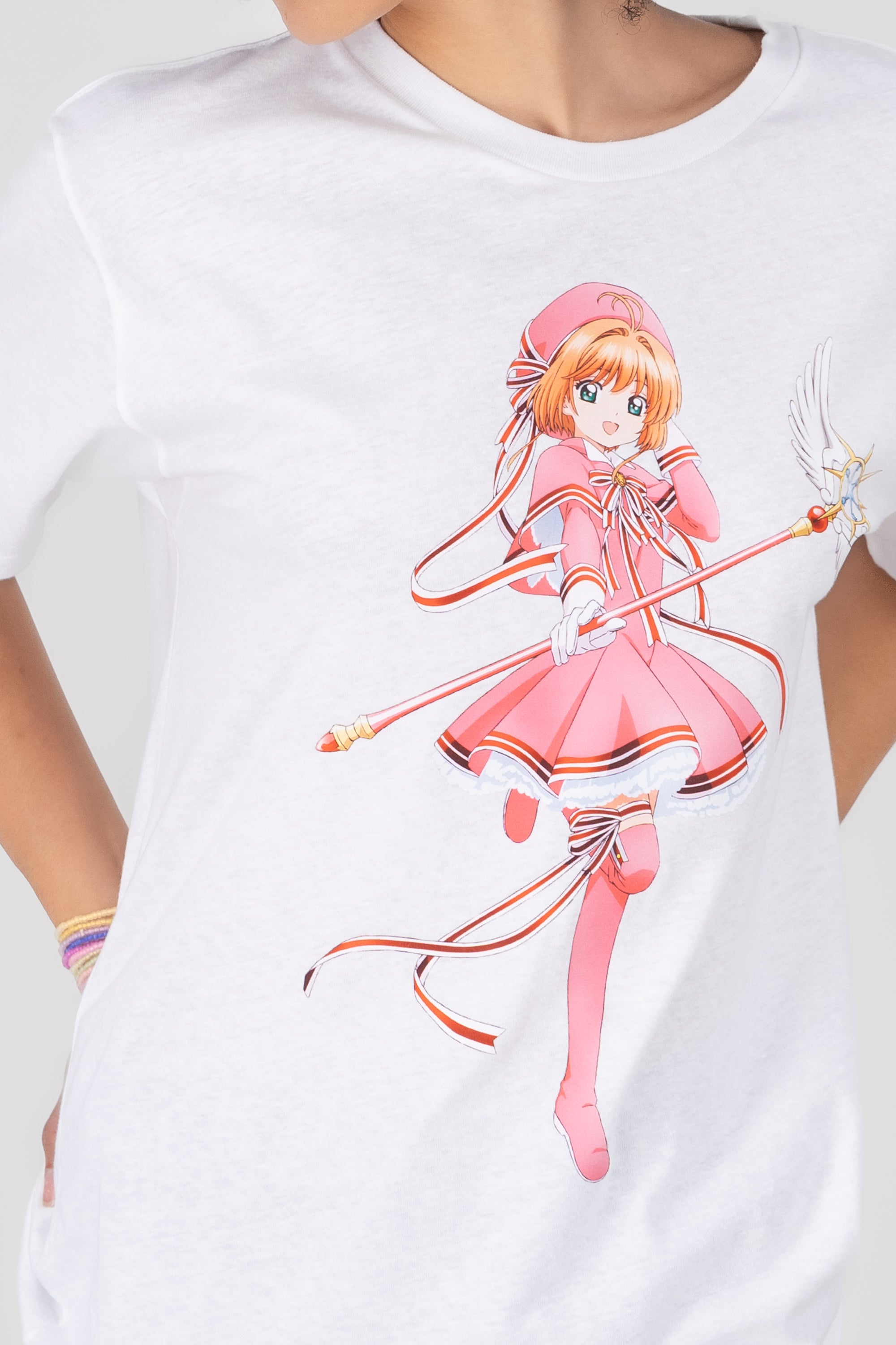 Playera sakura card captor manga corta BLANCO