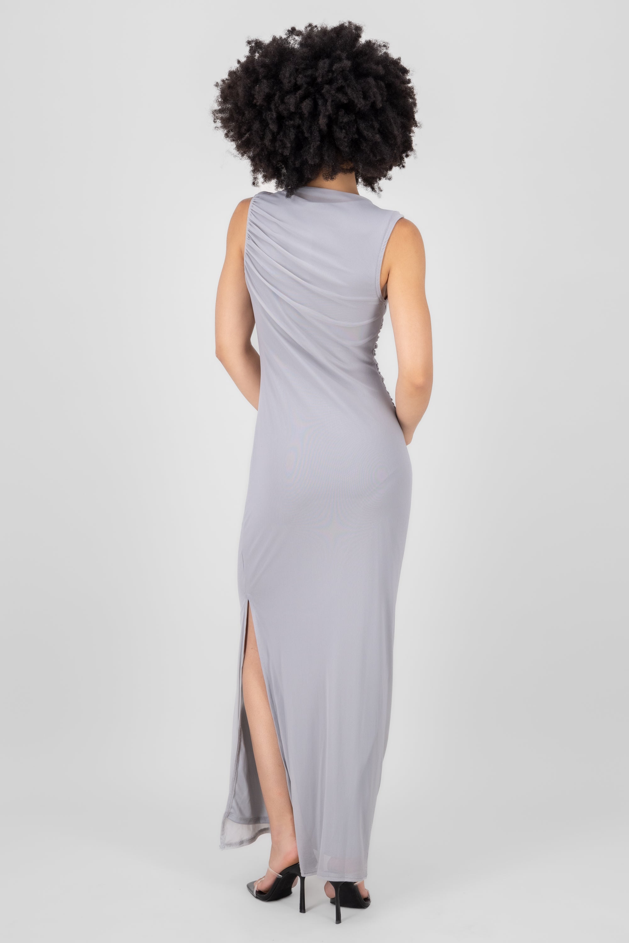 Vestido de mesh liso GRIS