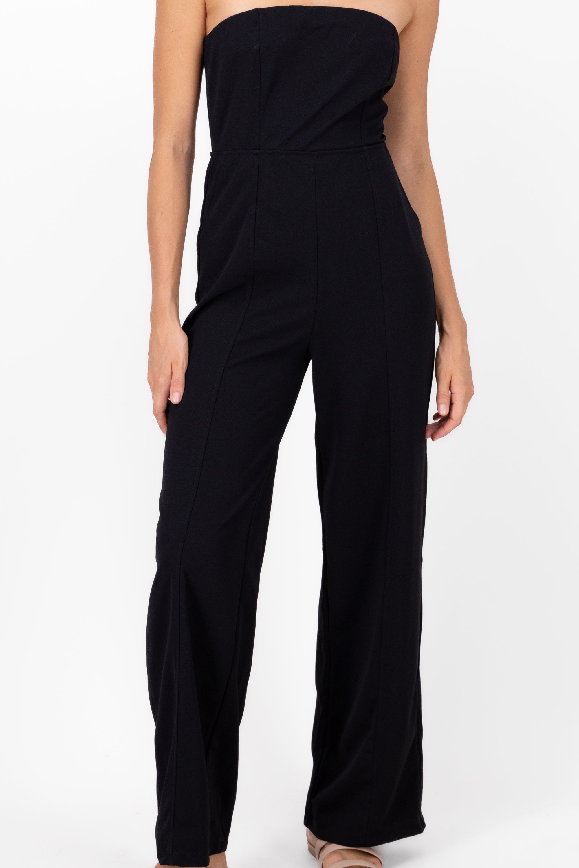 Jumpsuit strapless liso NEGRO