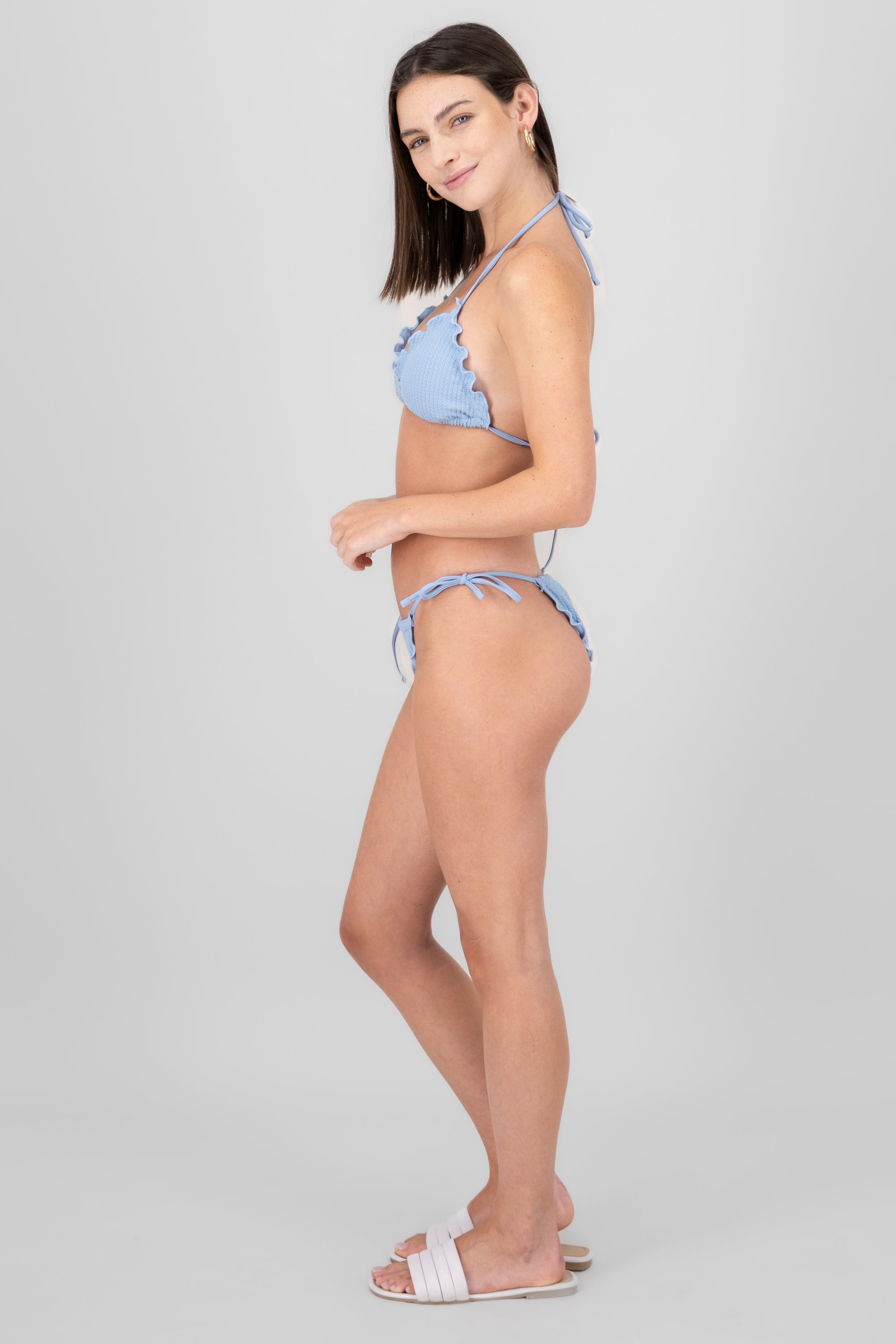 Bikini textura liso AZUL