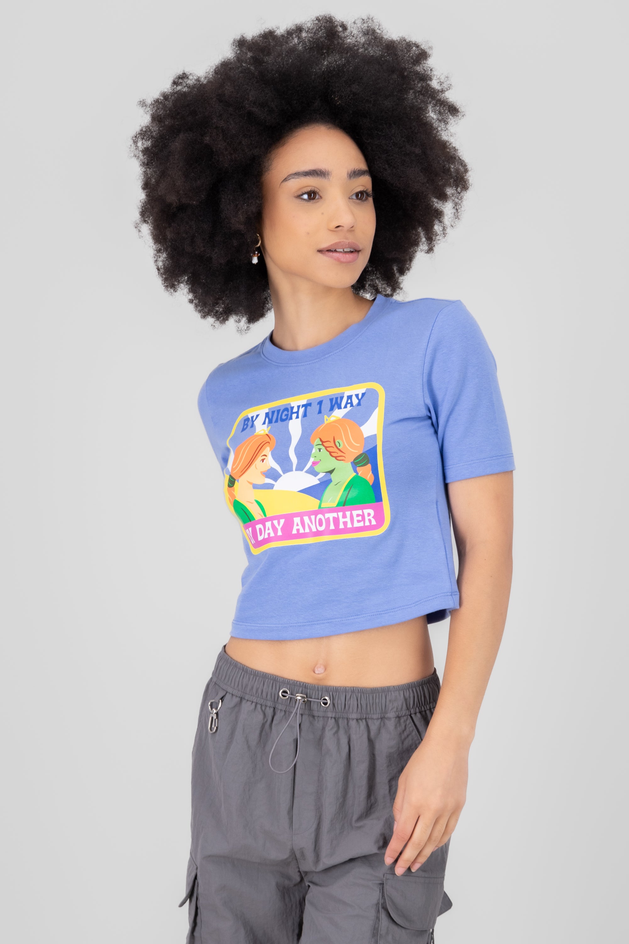 Crop top fiona manga corta AZUL