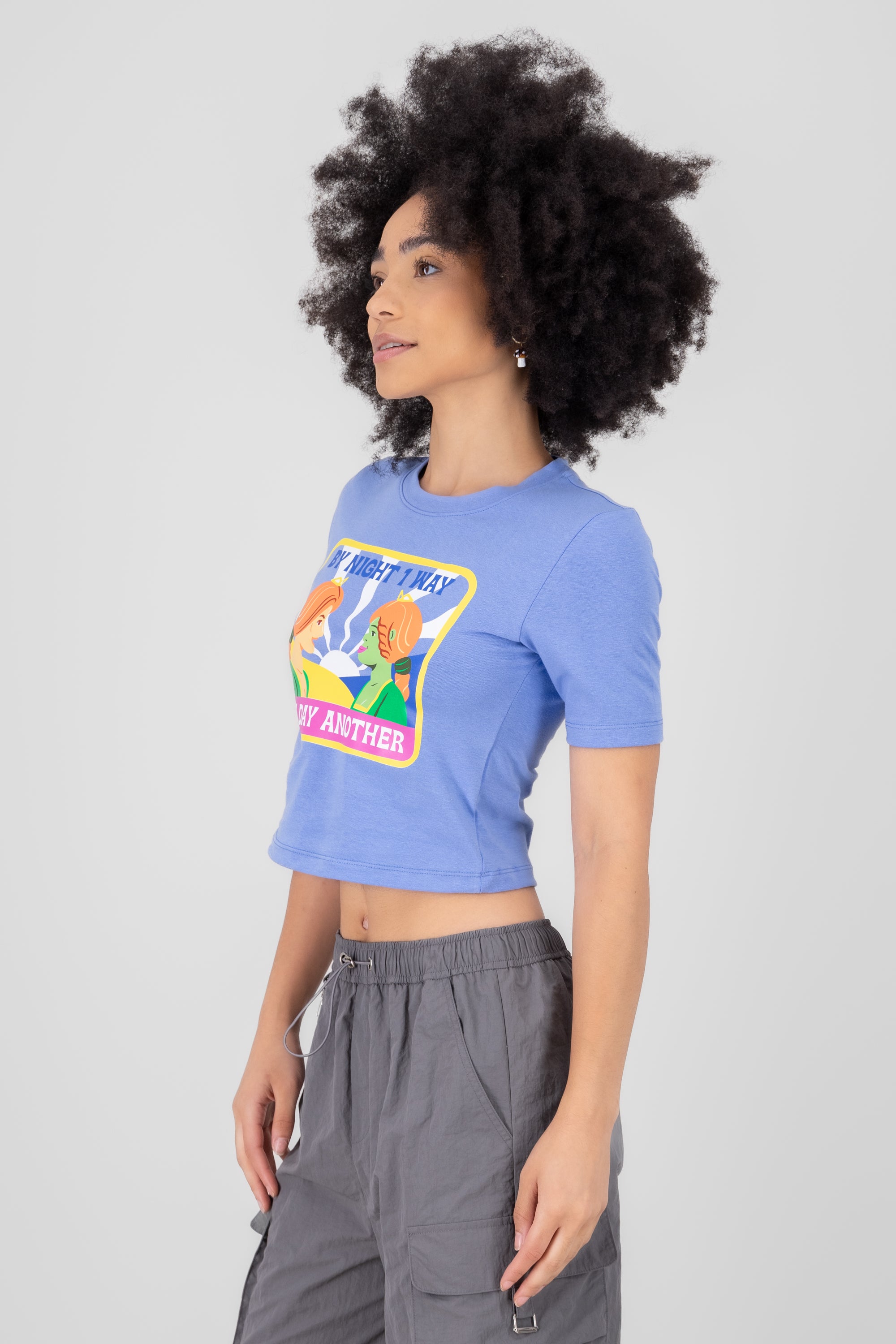 Crop top fiona manga corta AZUL