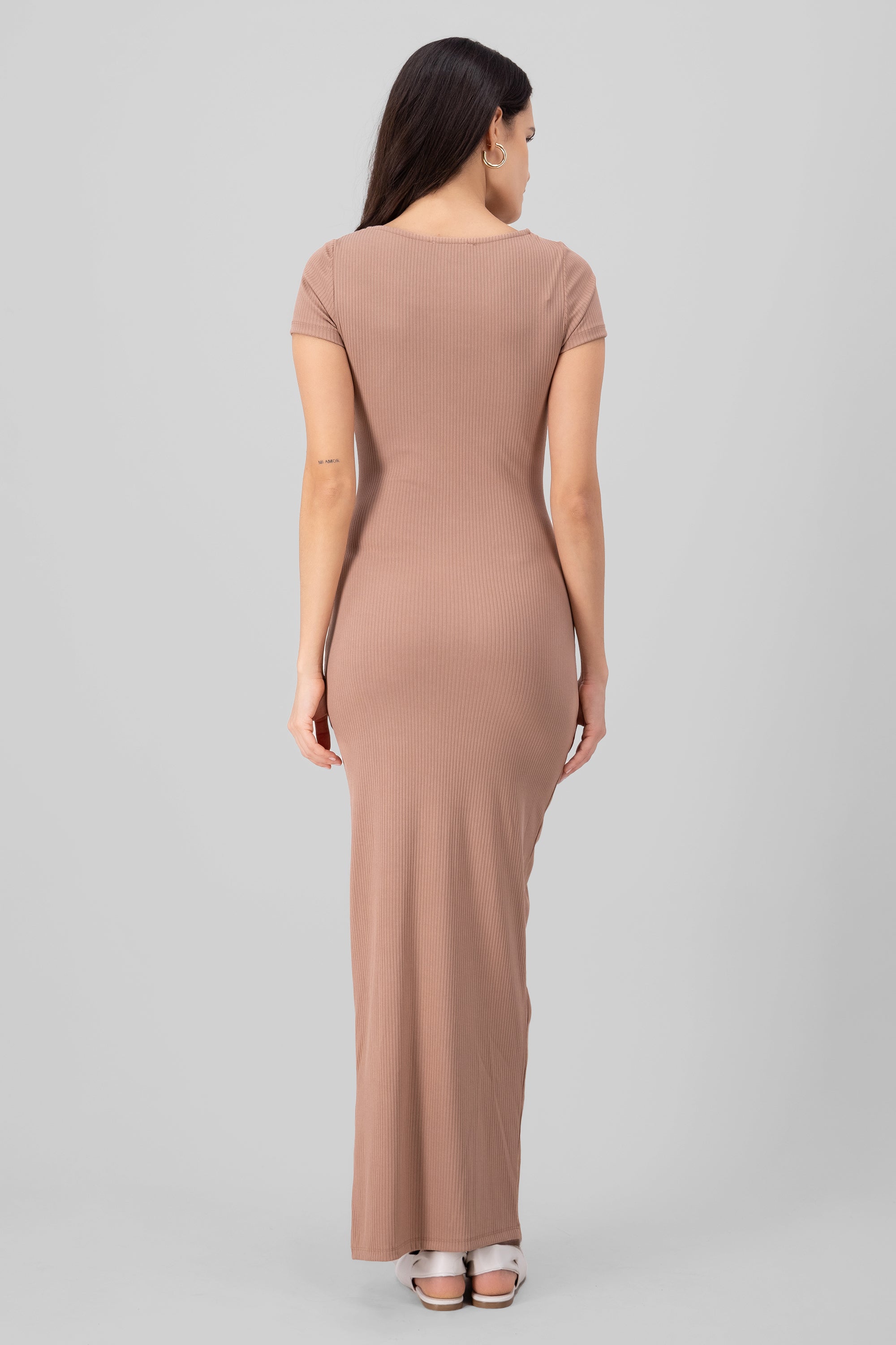 Maxi dress with smooth rib glasses SO