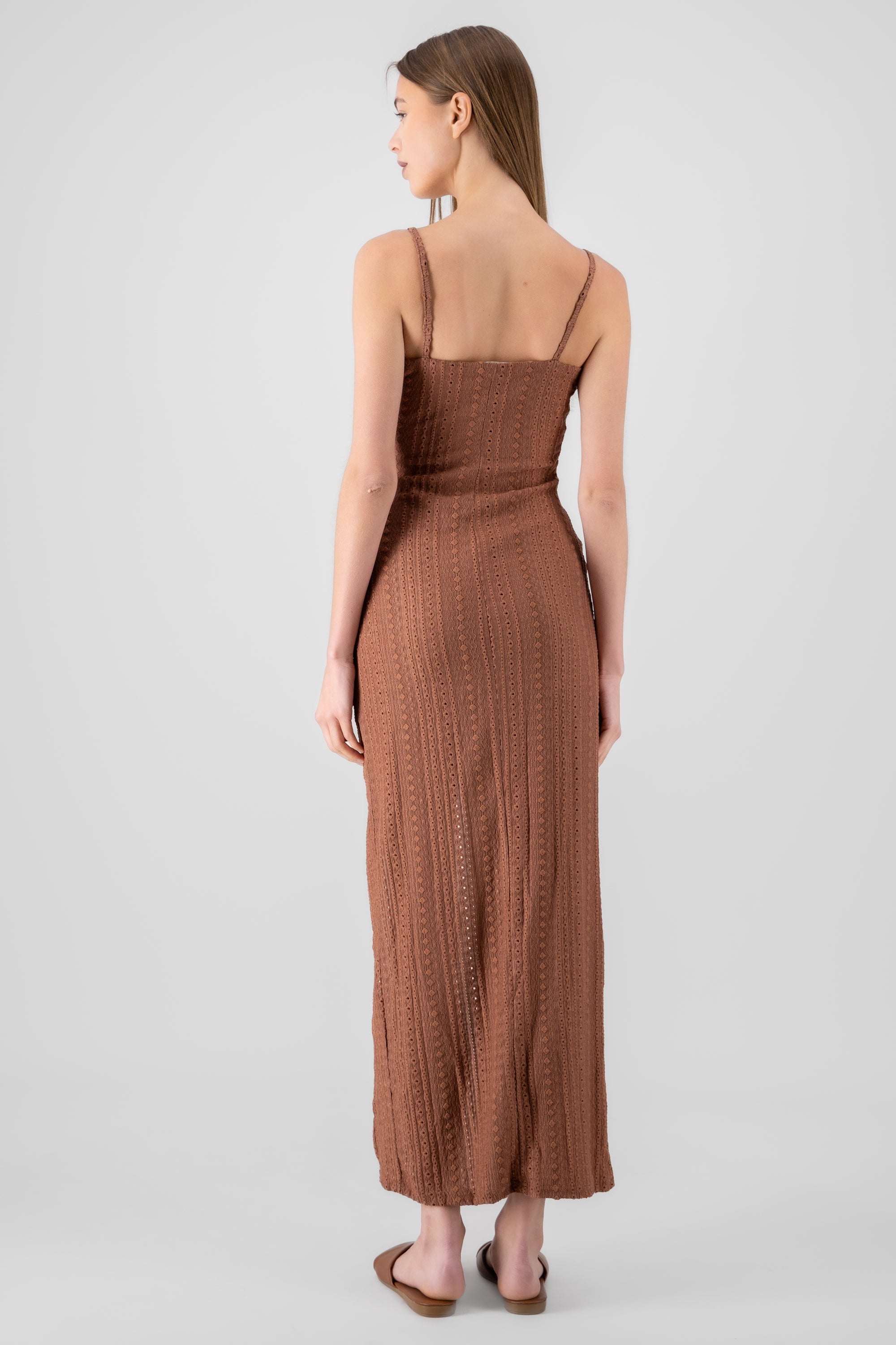 Vestido maxi textura CAFE