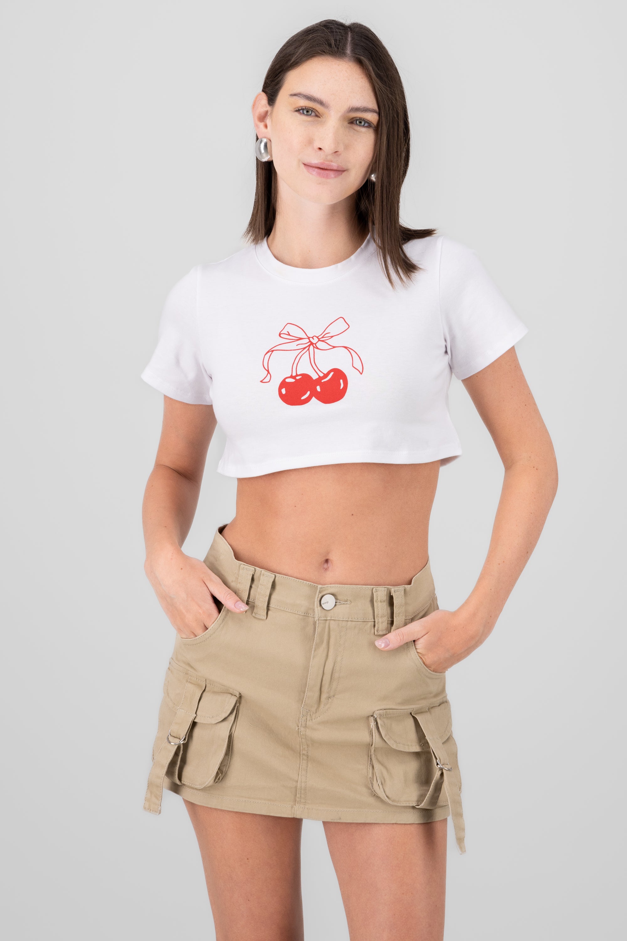 Cherry print shirt Combo red