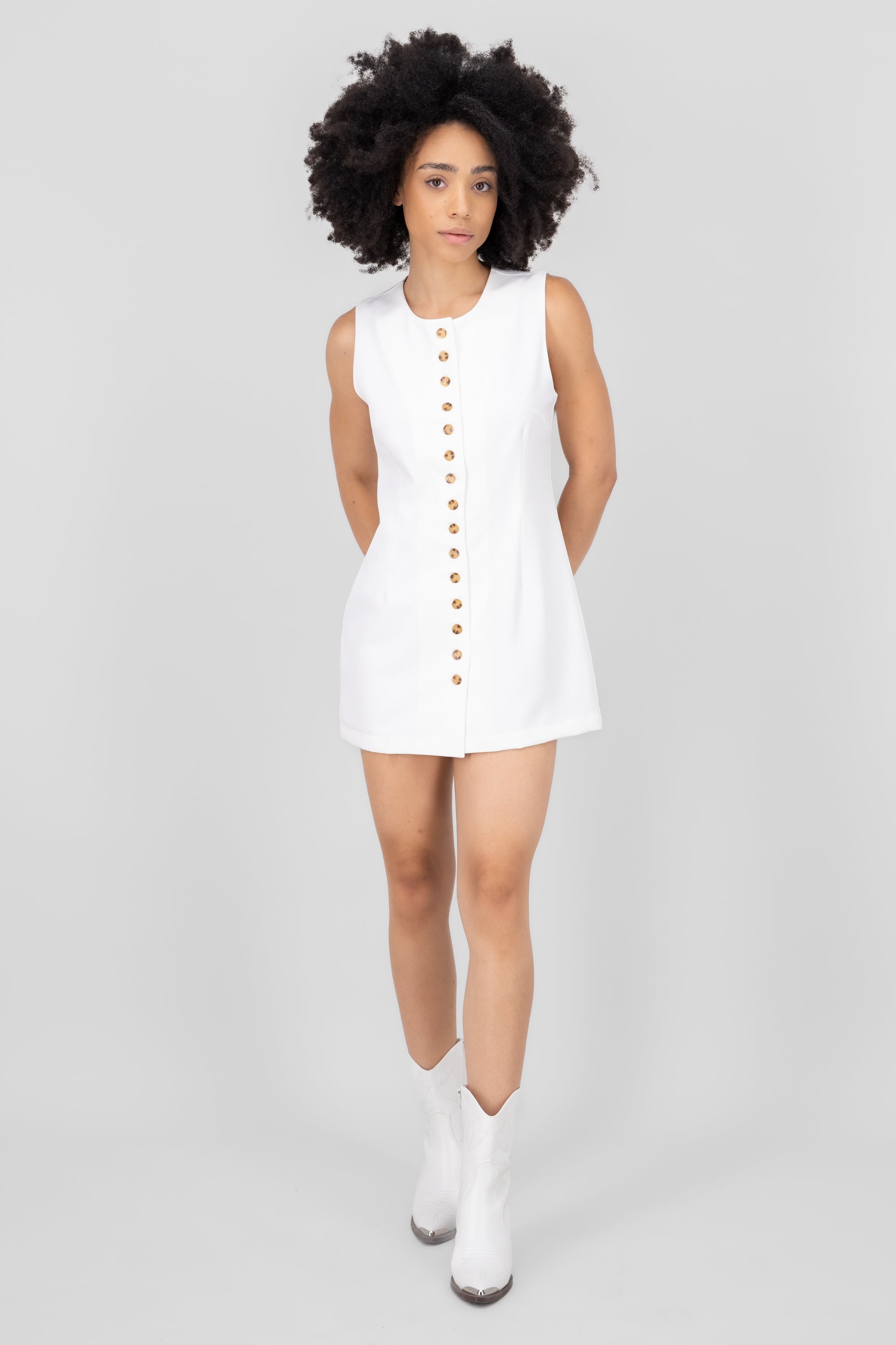 Mini dress with hyppsters small buttons Combo bone