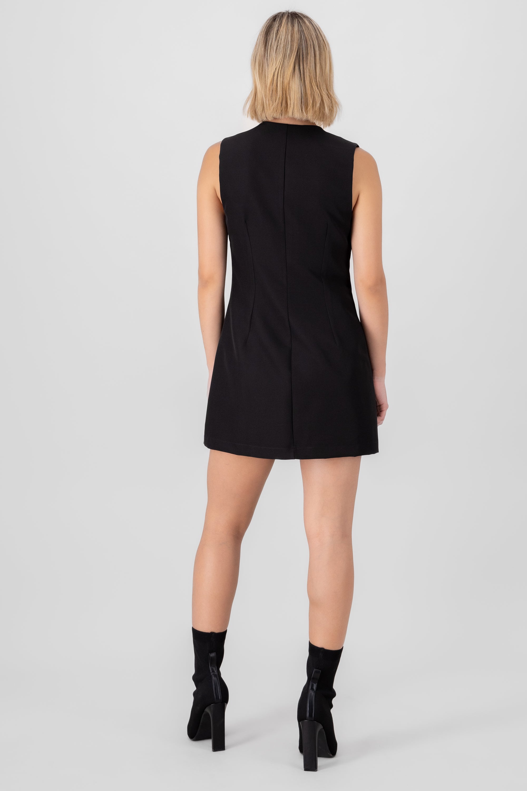 Mini dress with hyppsters small buttons BLACK