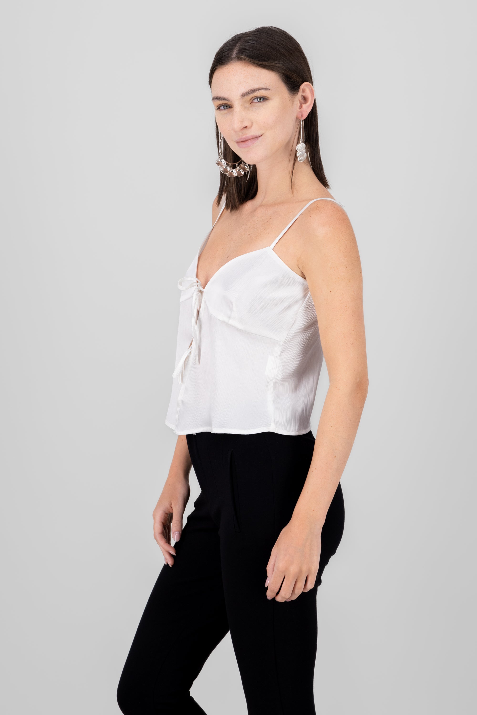 Blusa tirantes detalle amarre moños BLANCO