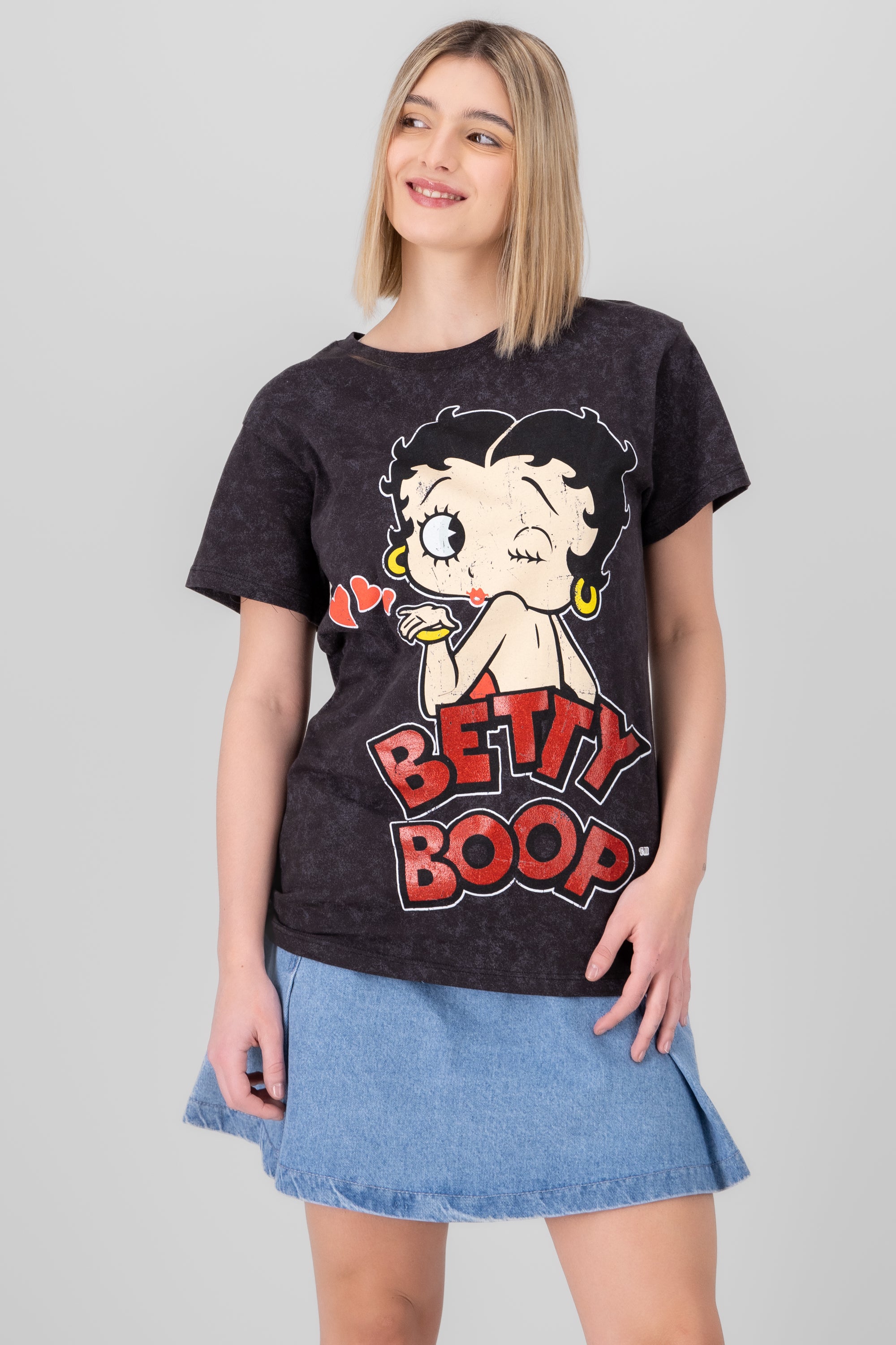 Playera betty boops kiss ACID WASH