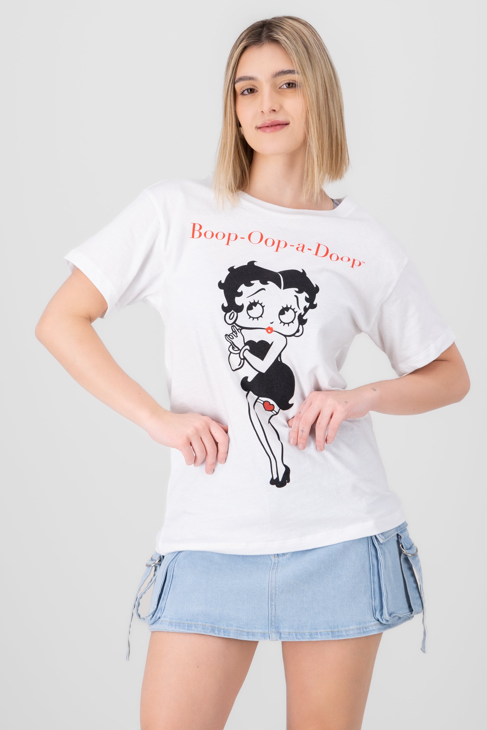 Playeras betty boop corazon BLANCO