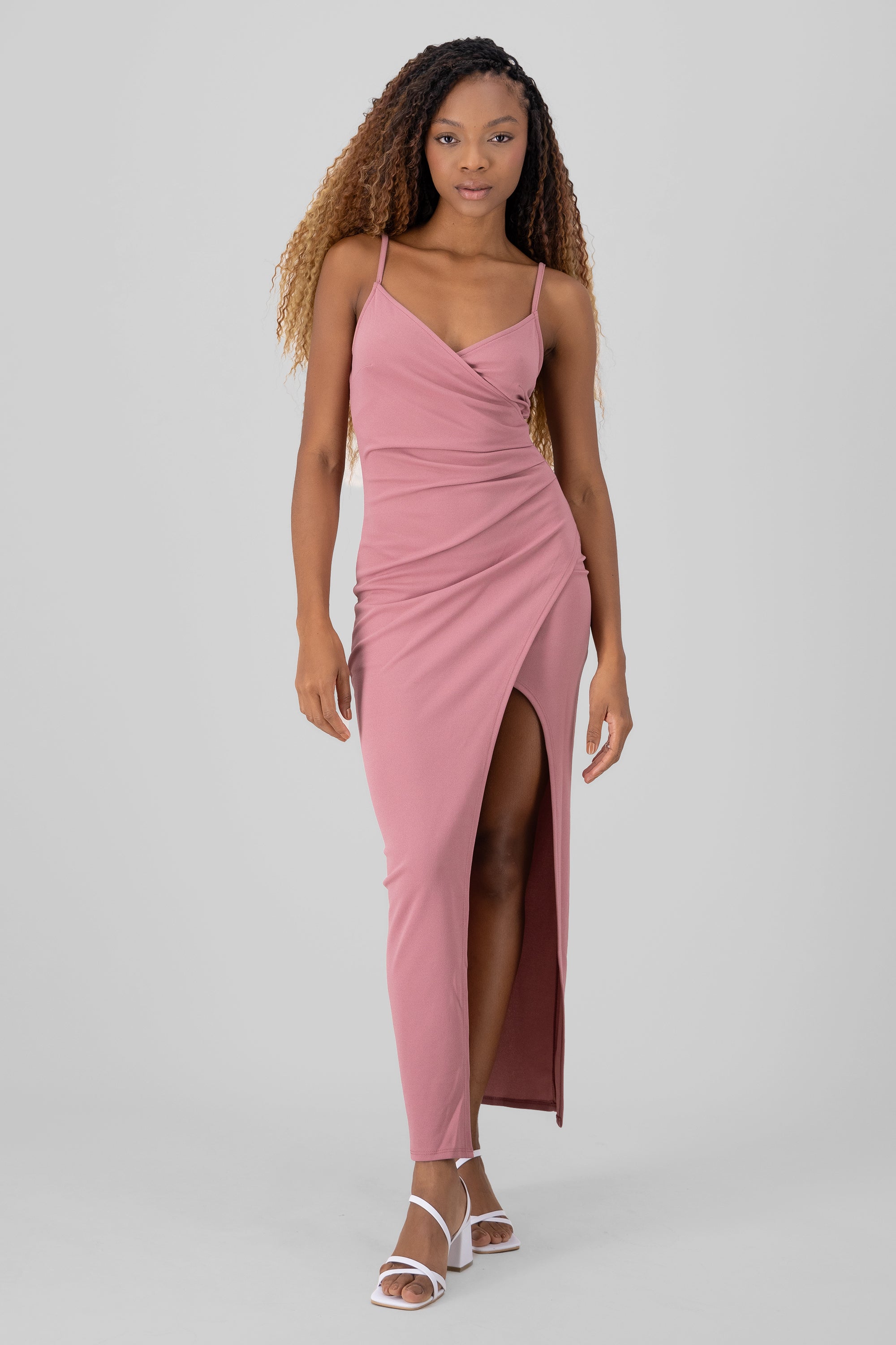 Vestido maxi drapeado MALVA