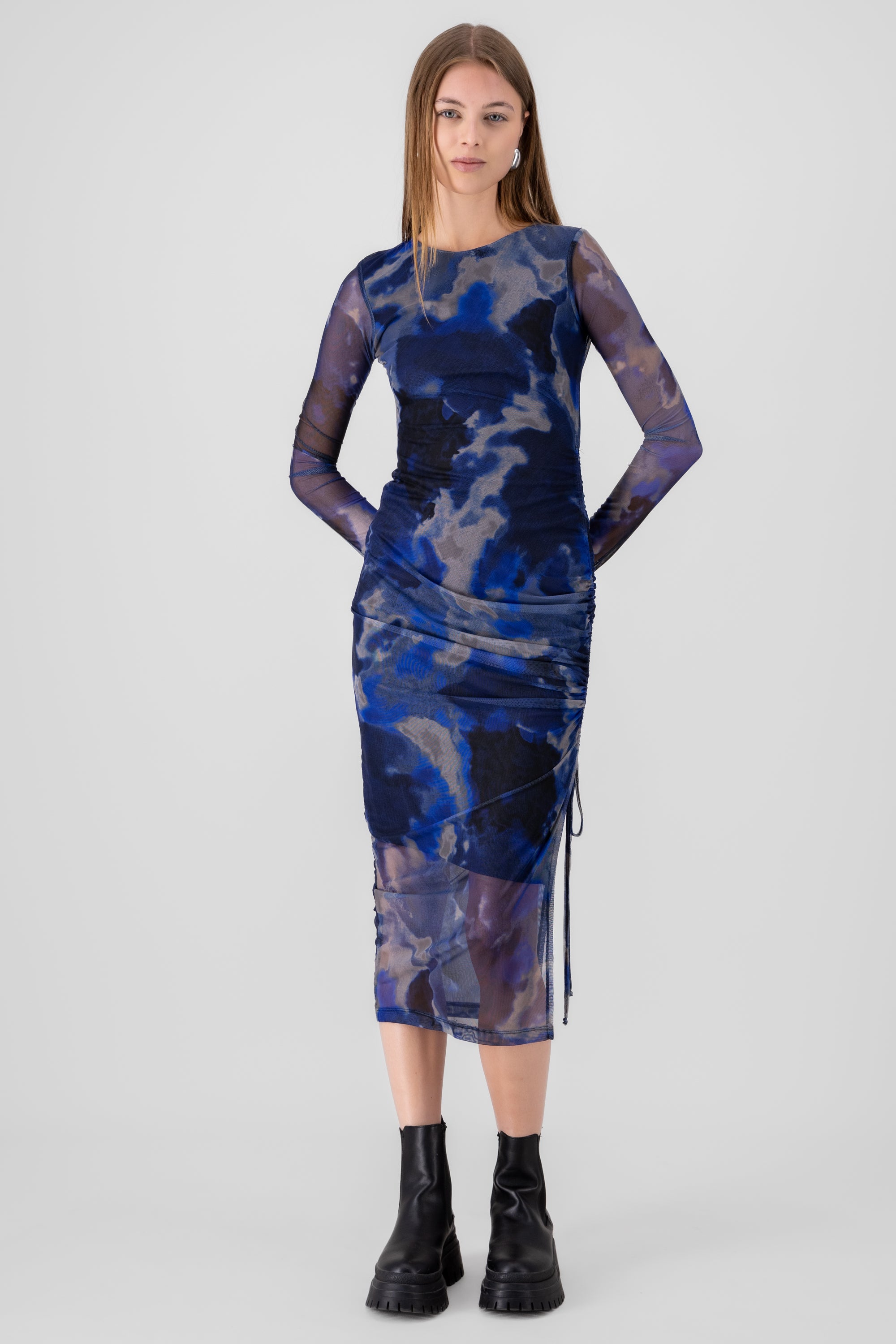 Maxi Mesh dress Combo blue