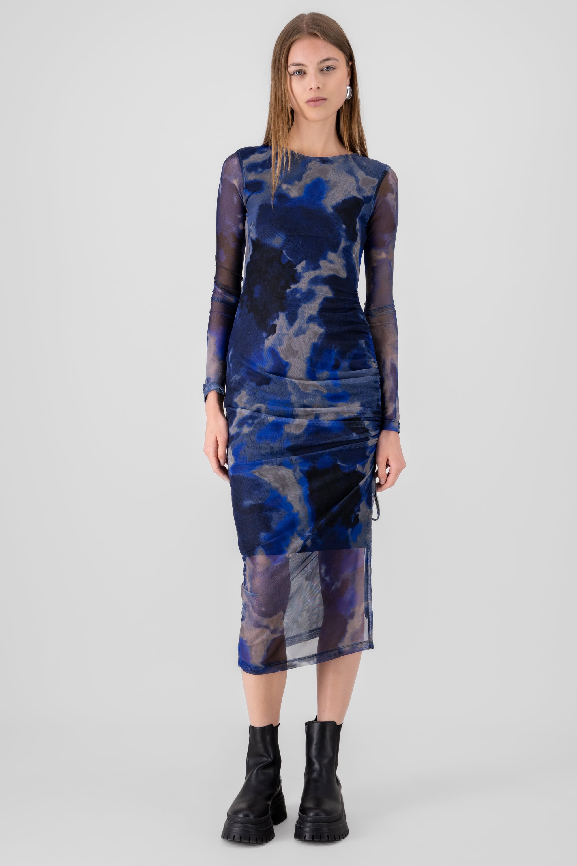 Maxi Mesh dress Combo blue