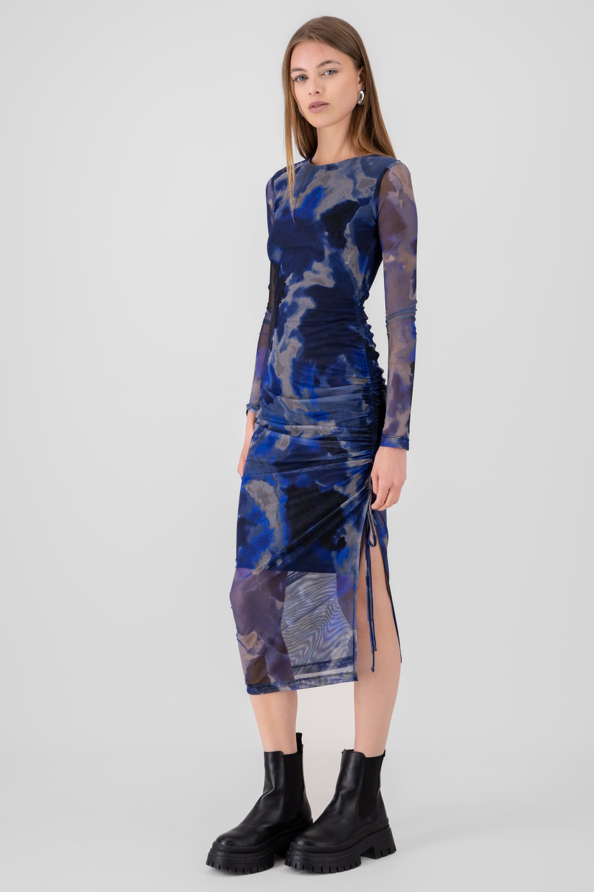 Maxi Mesh dress Combo blue