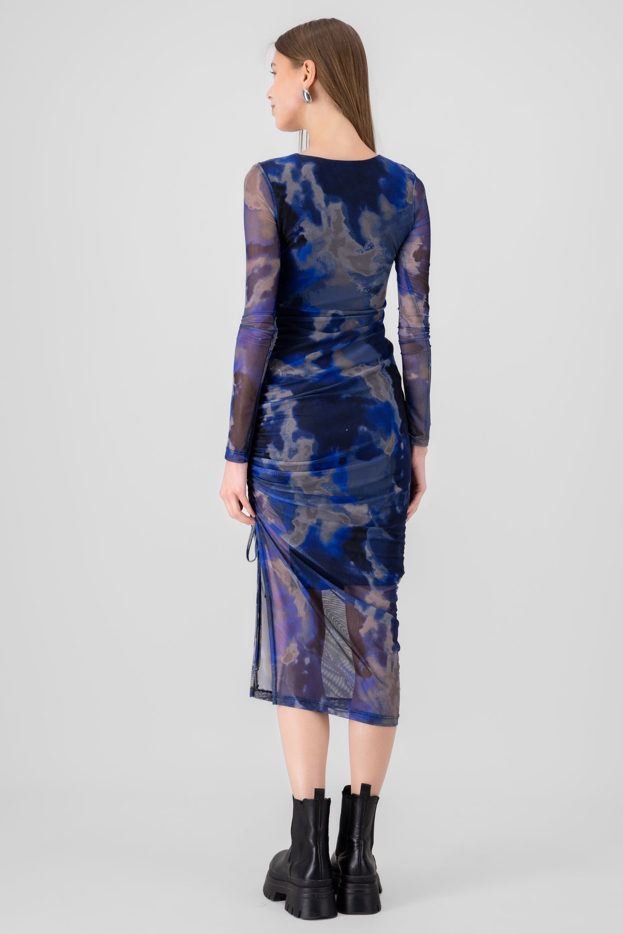 Maxi Mesh dress Combo blue