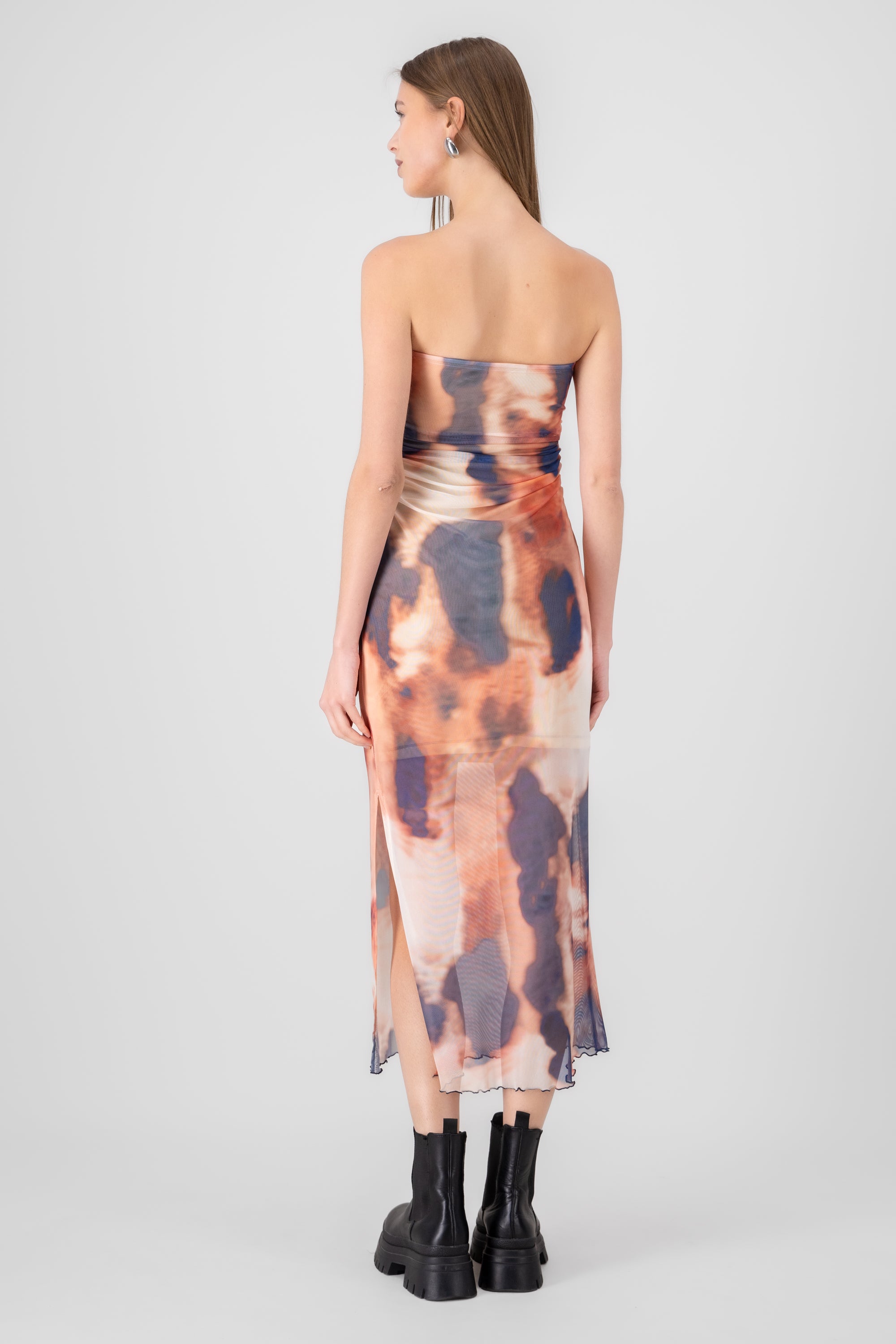 DRAPADO MIDI MIDI DRESS Gray Combo