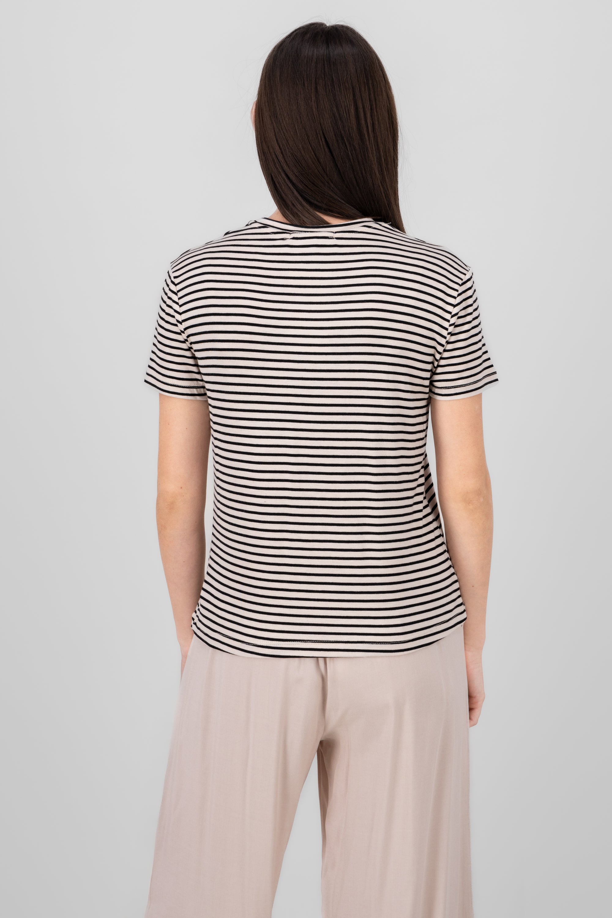 T-Shirt Detail stripes Black Combo