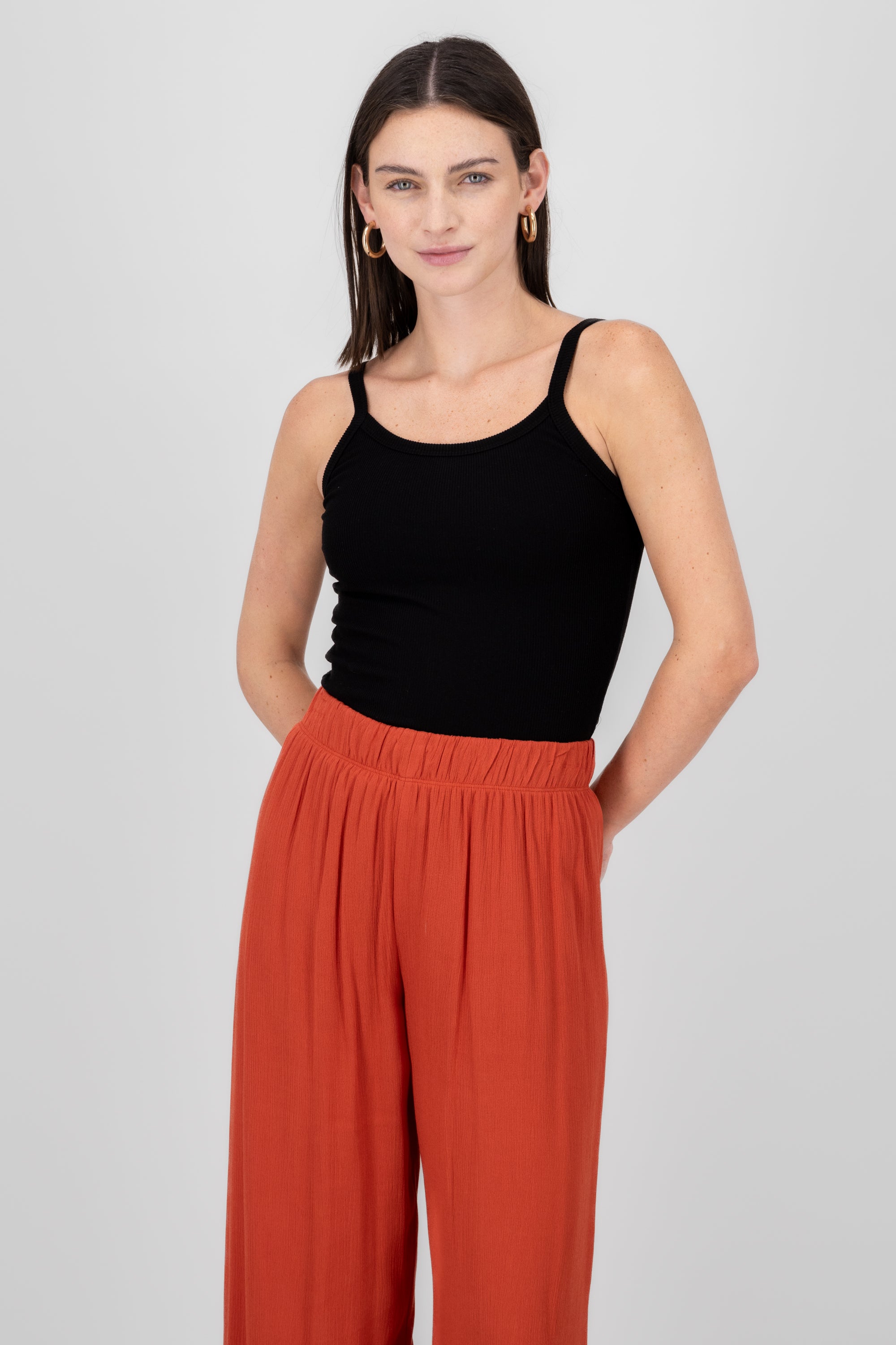 Rib Strawberry Blouse BLACK