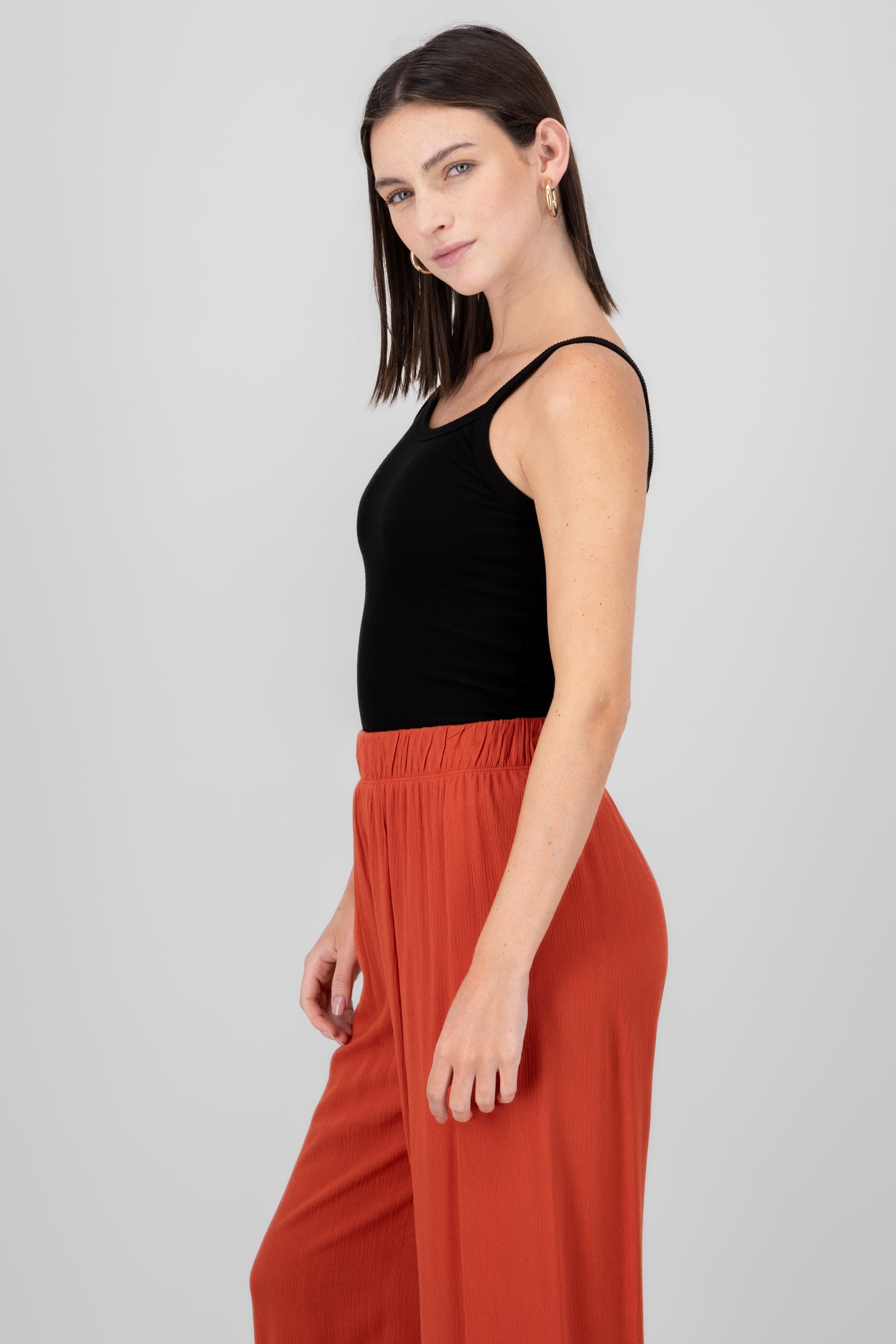 Rib Strawberry Blouse BLACK