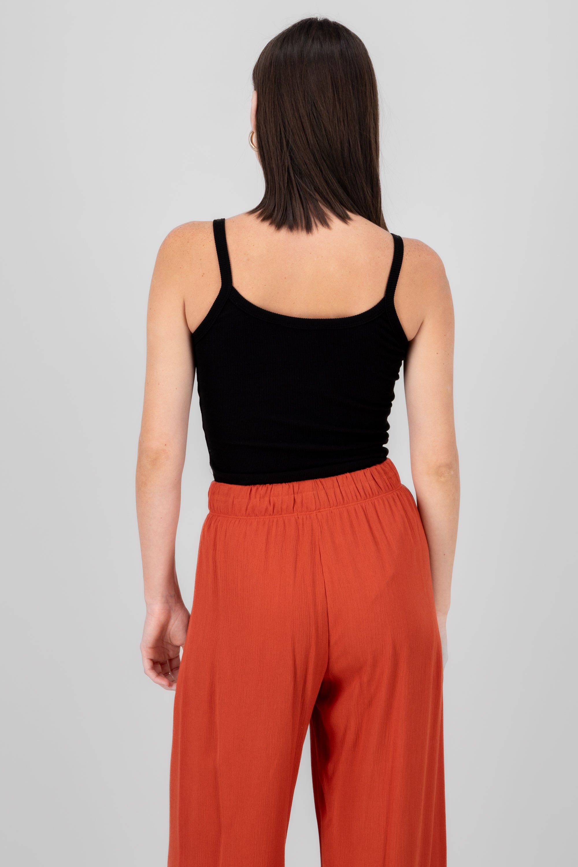 Rib Strawberry Blouse BLACK