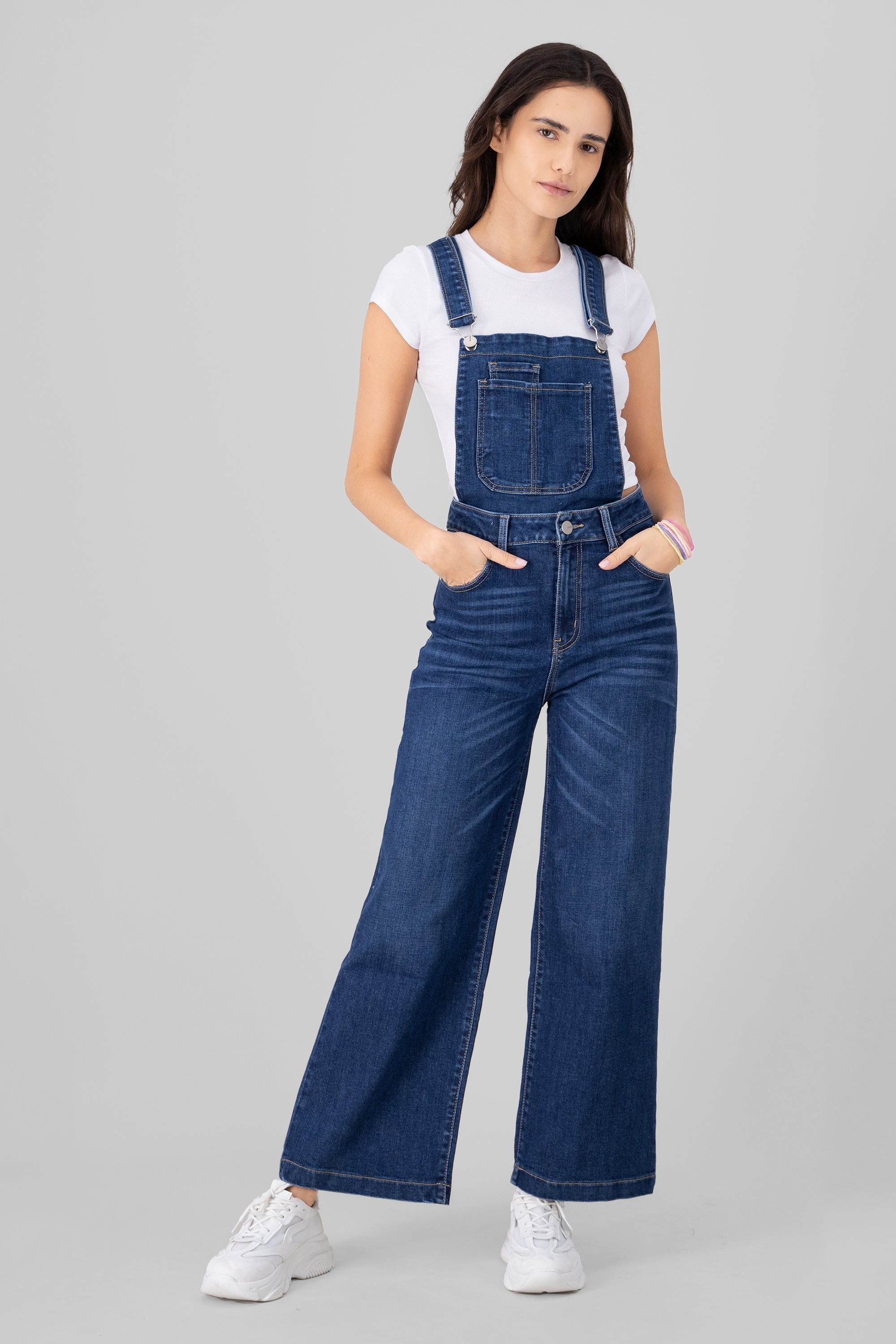 Overall jeans straight STONE