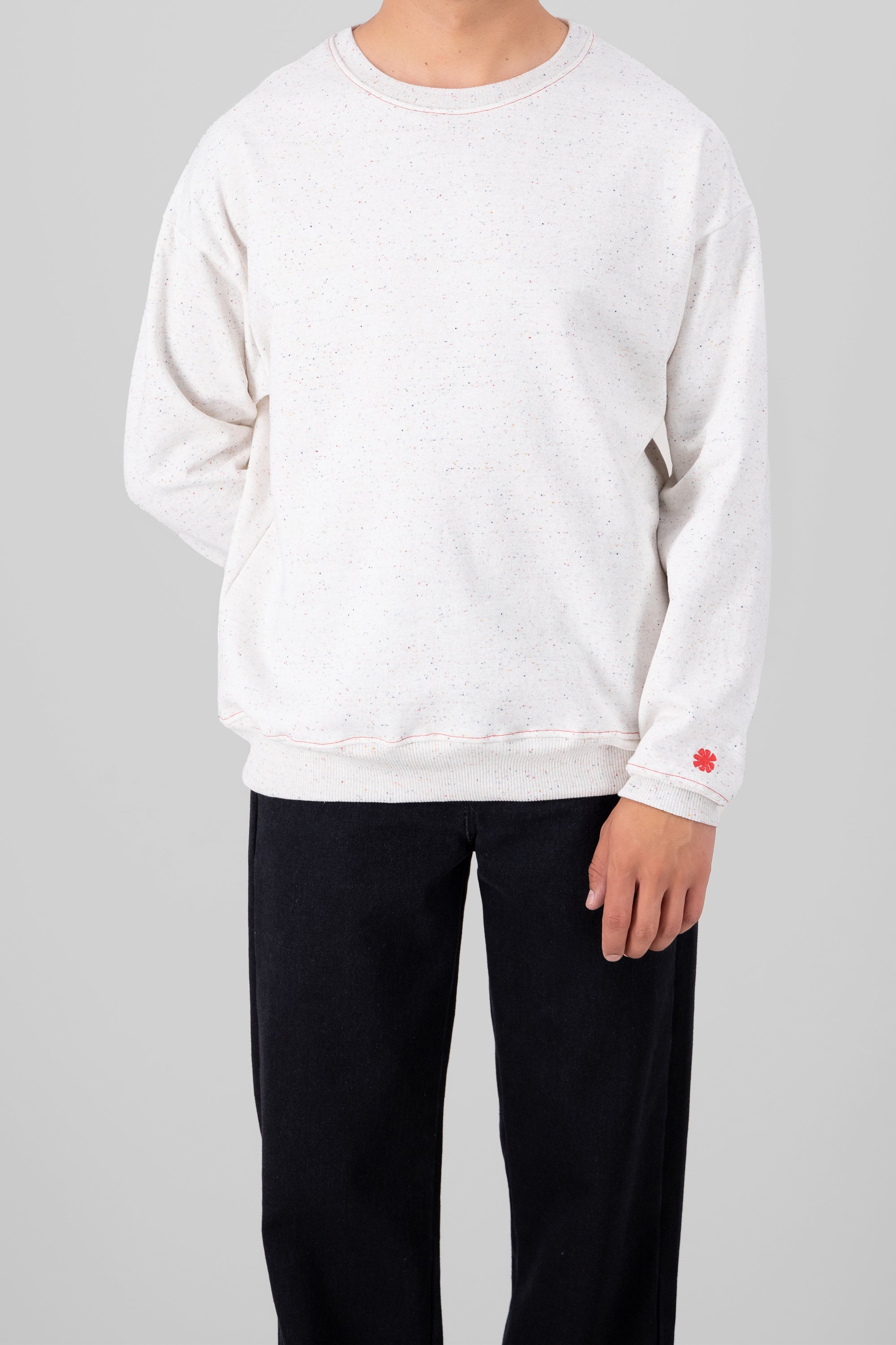 Round neck sweatshirt White Combo