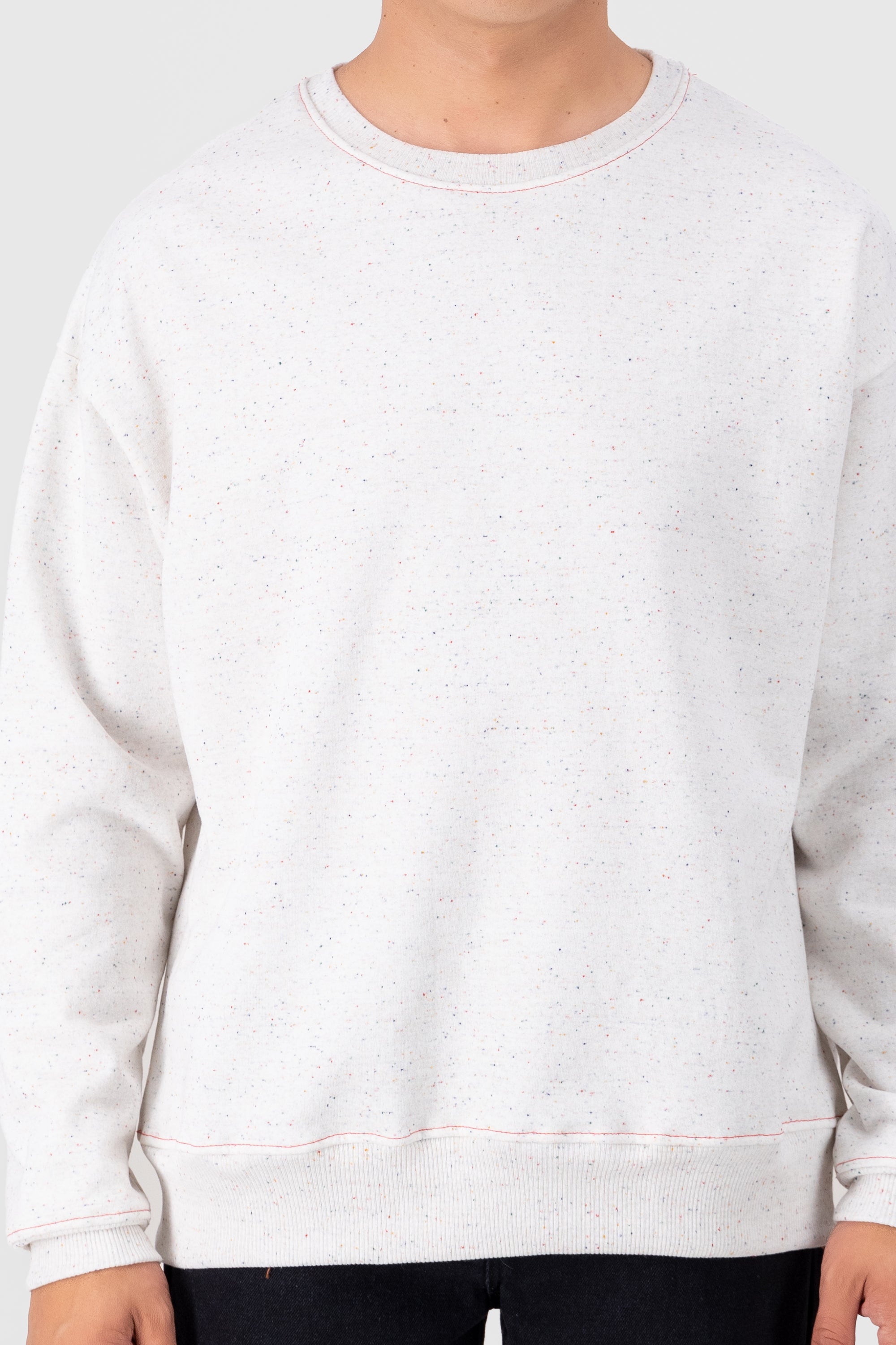 Round neck sweatshirt White Combo