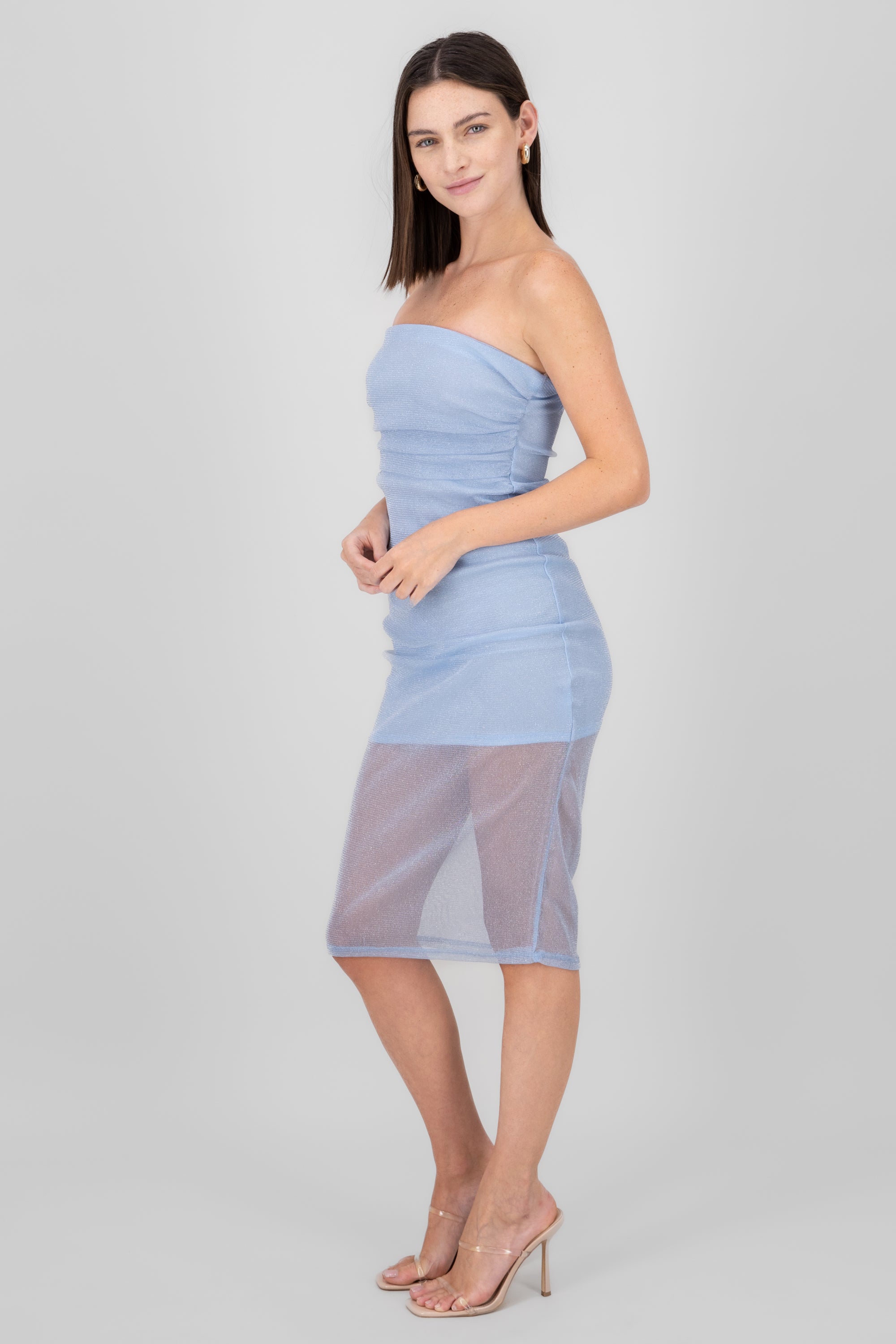 Midi shine dress Sky blue