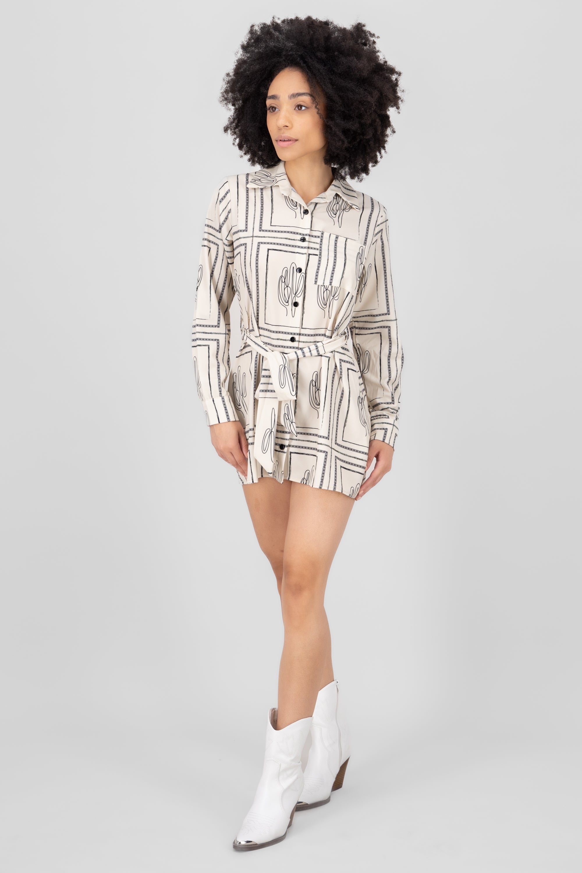 Cátus Hypsters shirt dress Combo bone