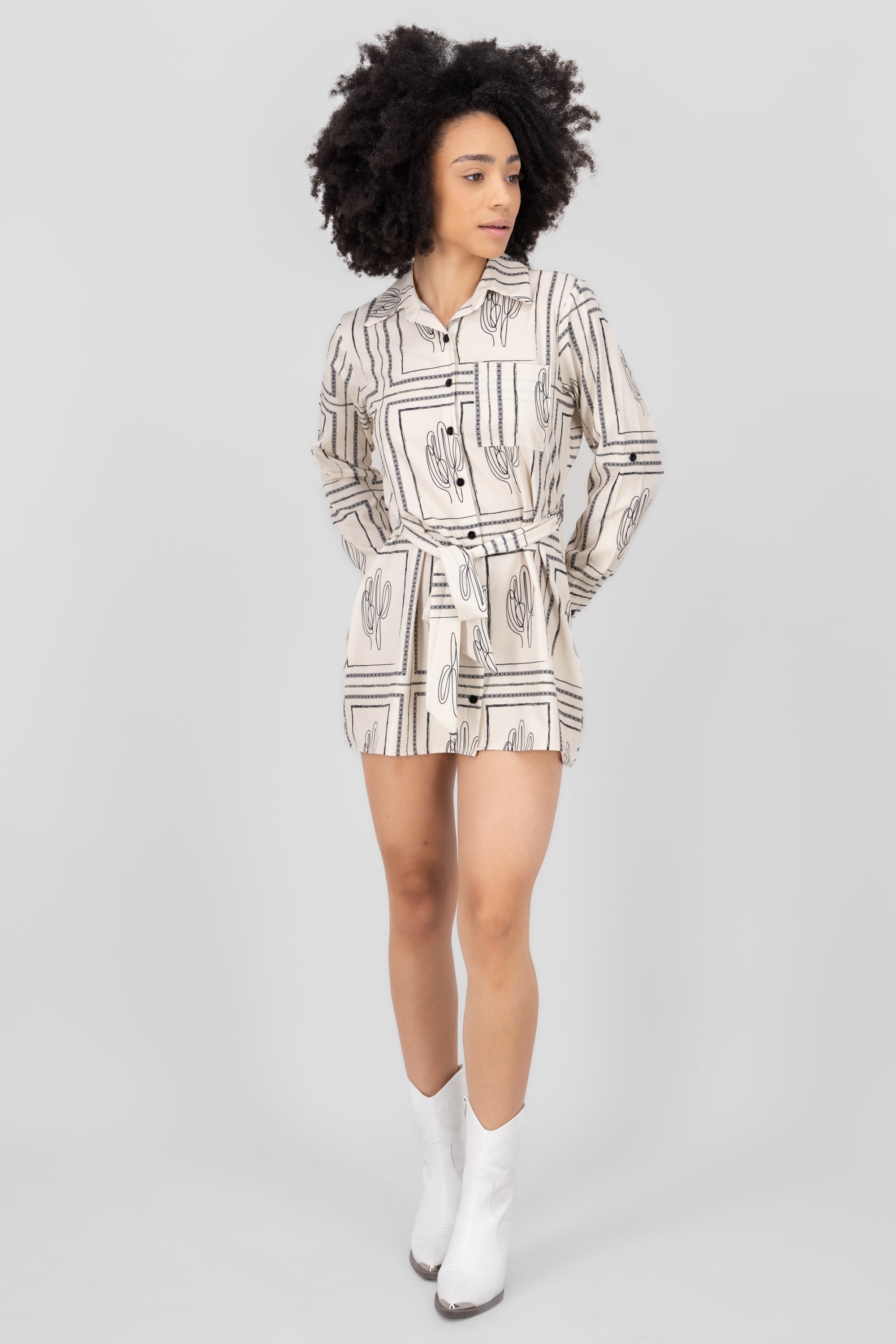 Cátus Hypsters shirt dress Combo bone