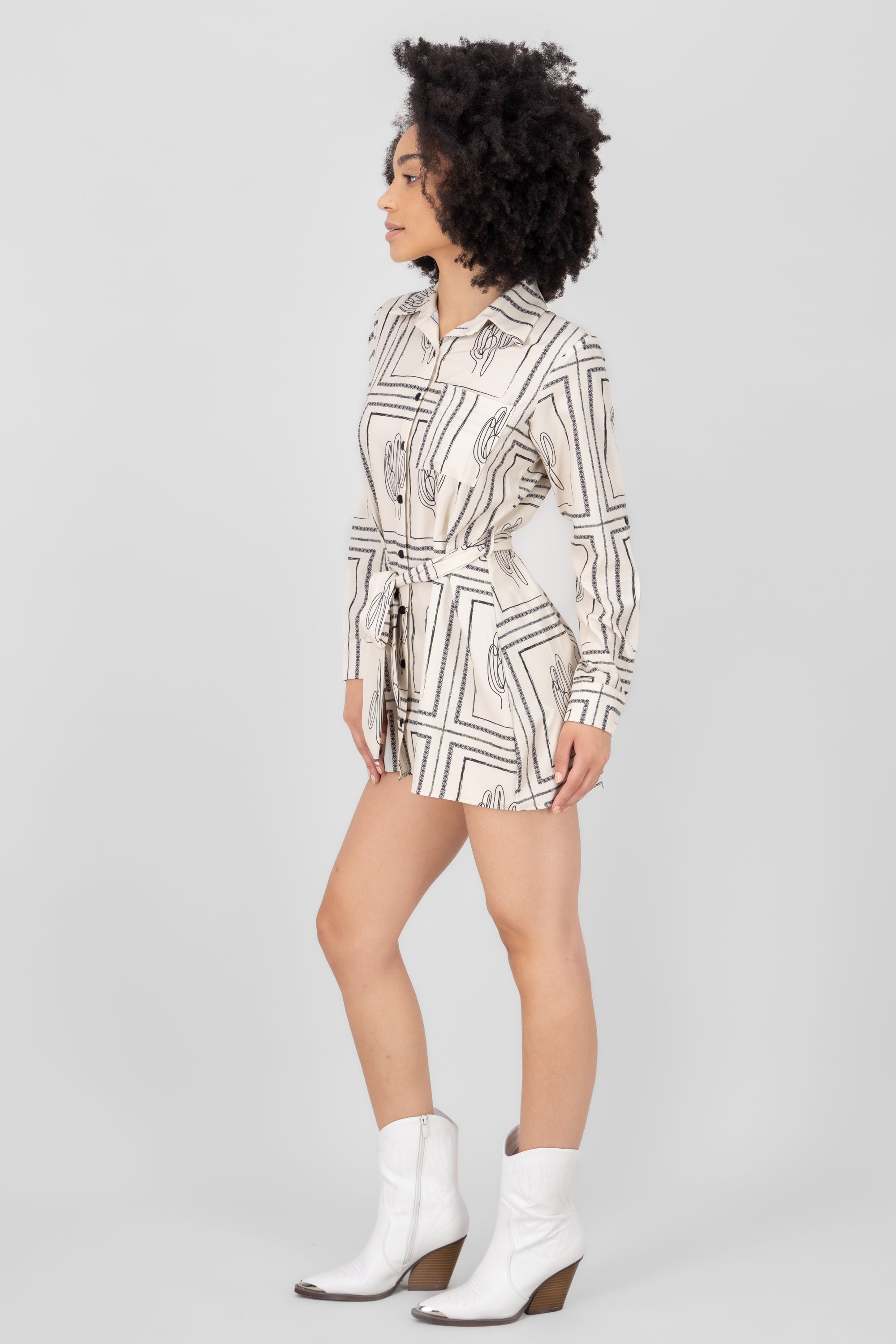 Cátus Hypsters shirt dress Combo bone