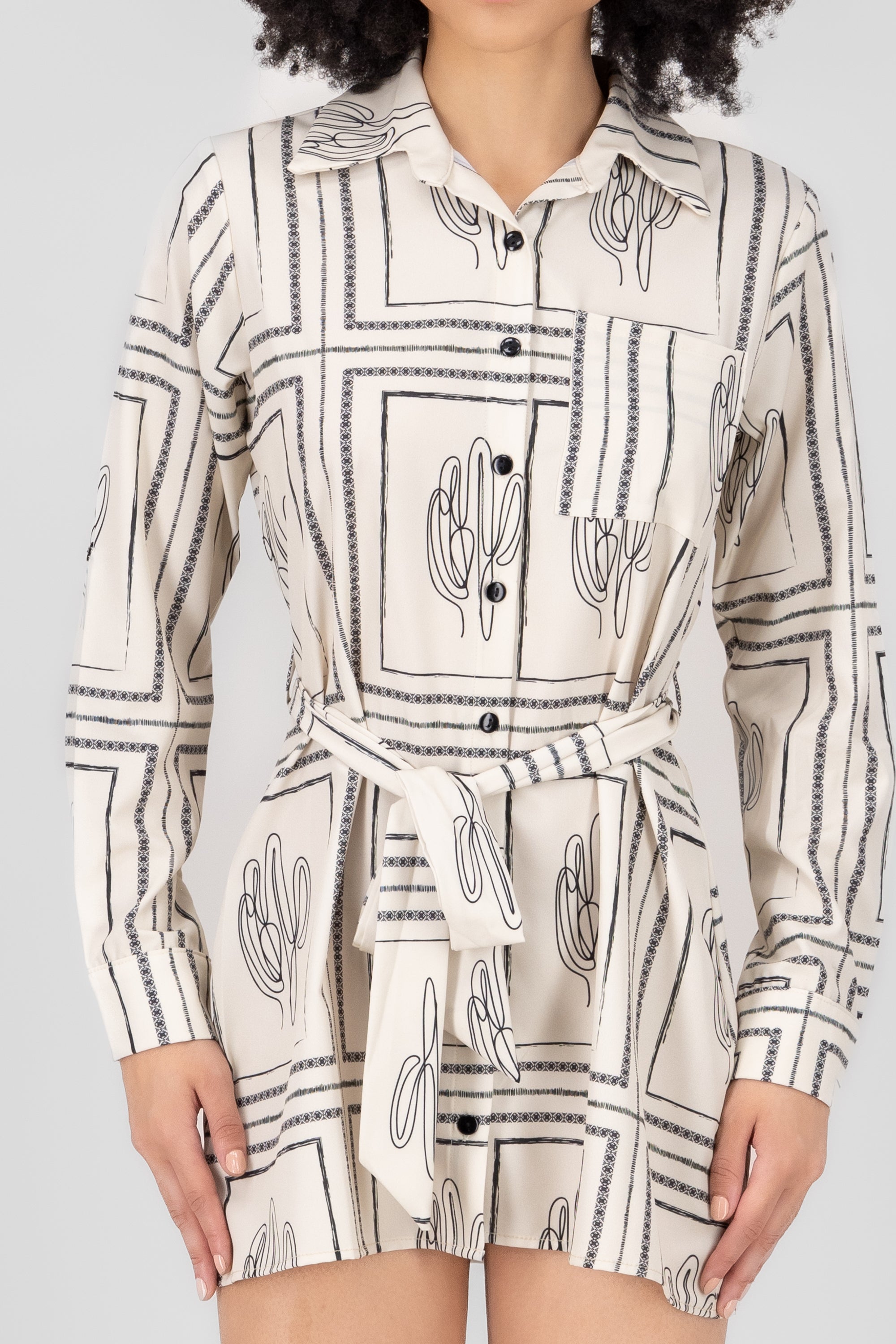 Cátus Hypsters shirt dress Combo bone