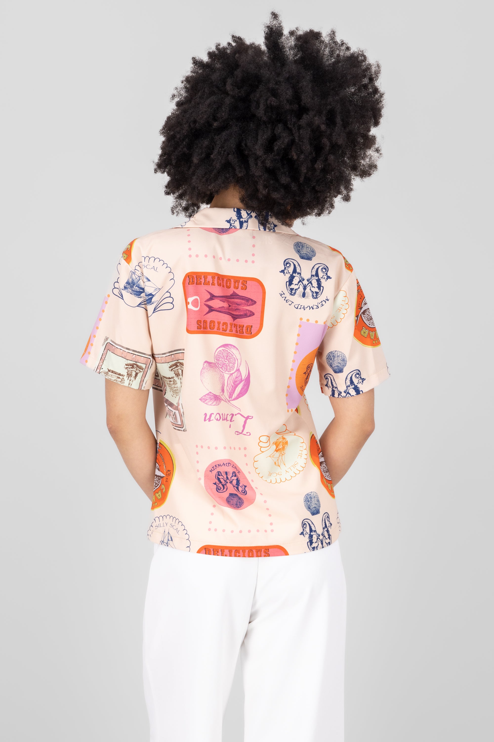 Hypsters stamped resort shirt Rosa Combo