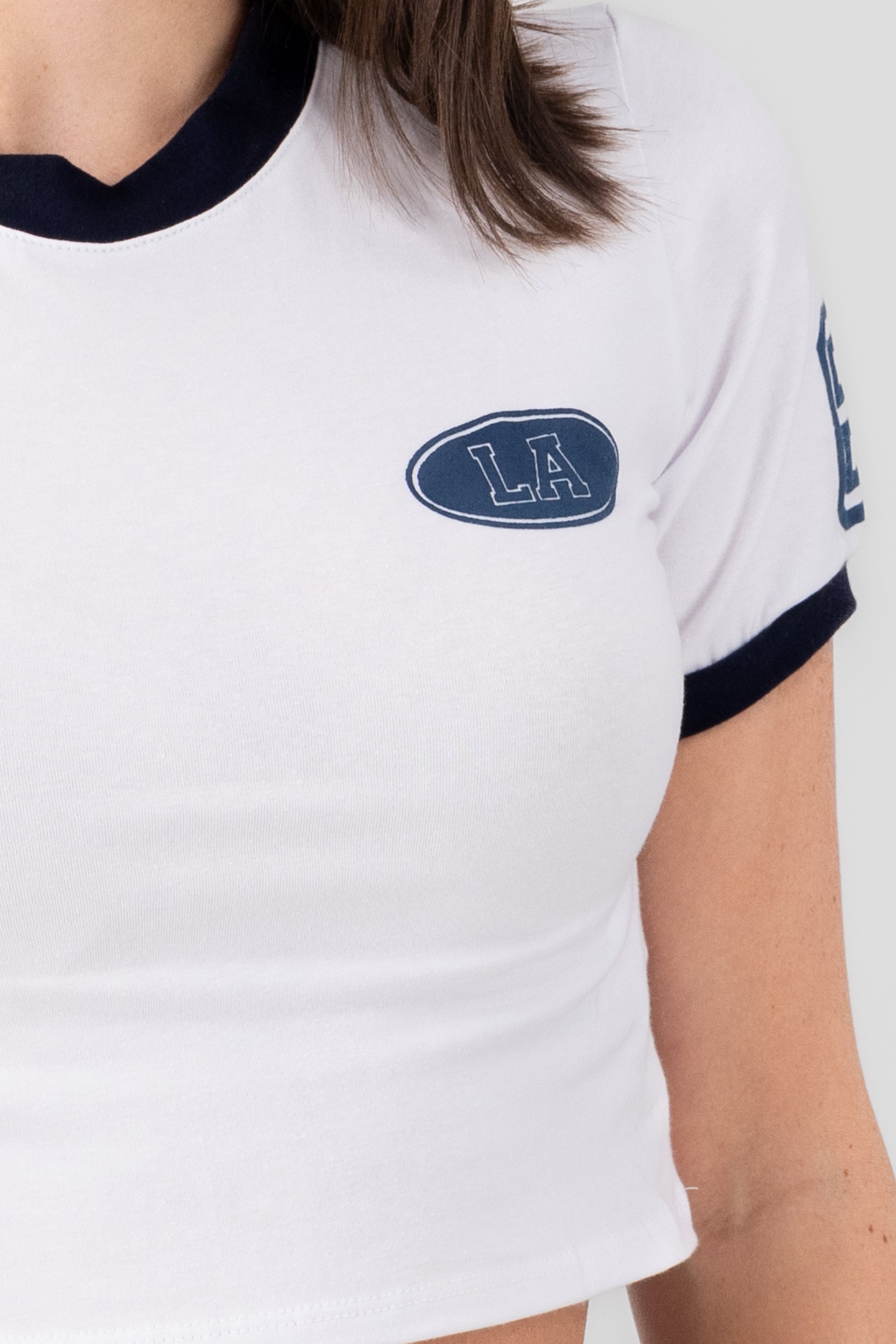 T -shirt contrast and number White Combo