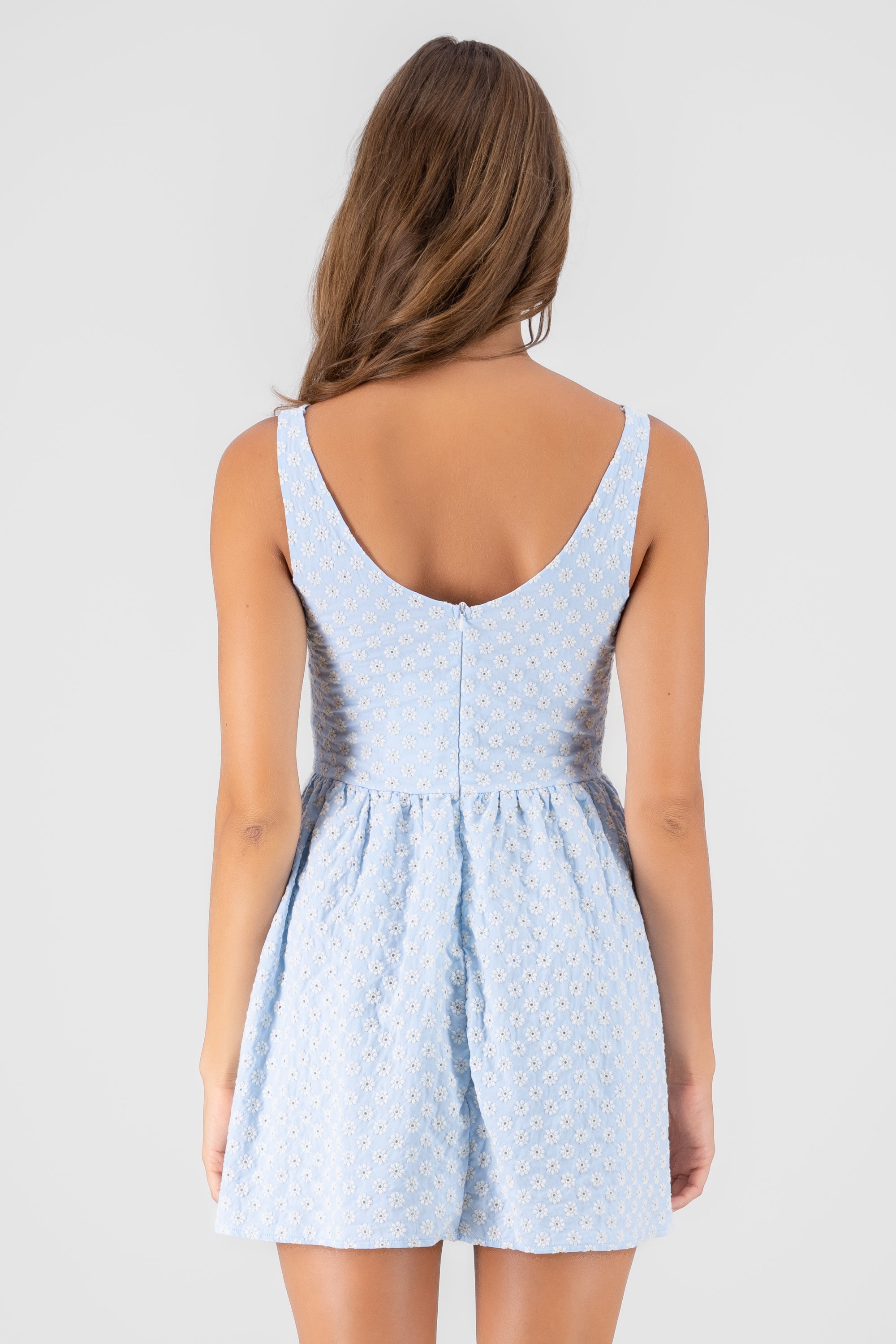 Mini fourth -fourth dress PASTEL BLUE