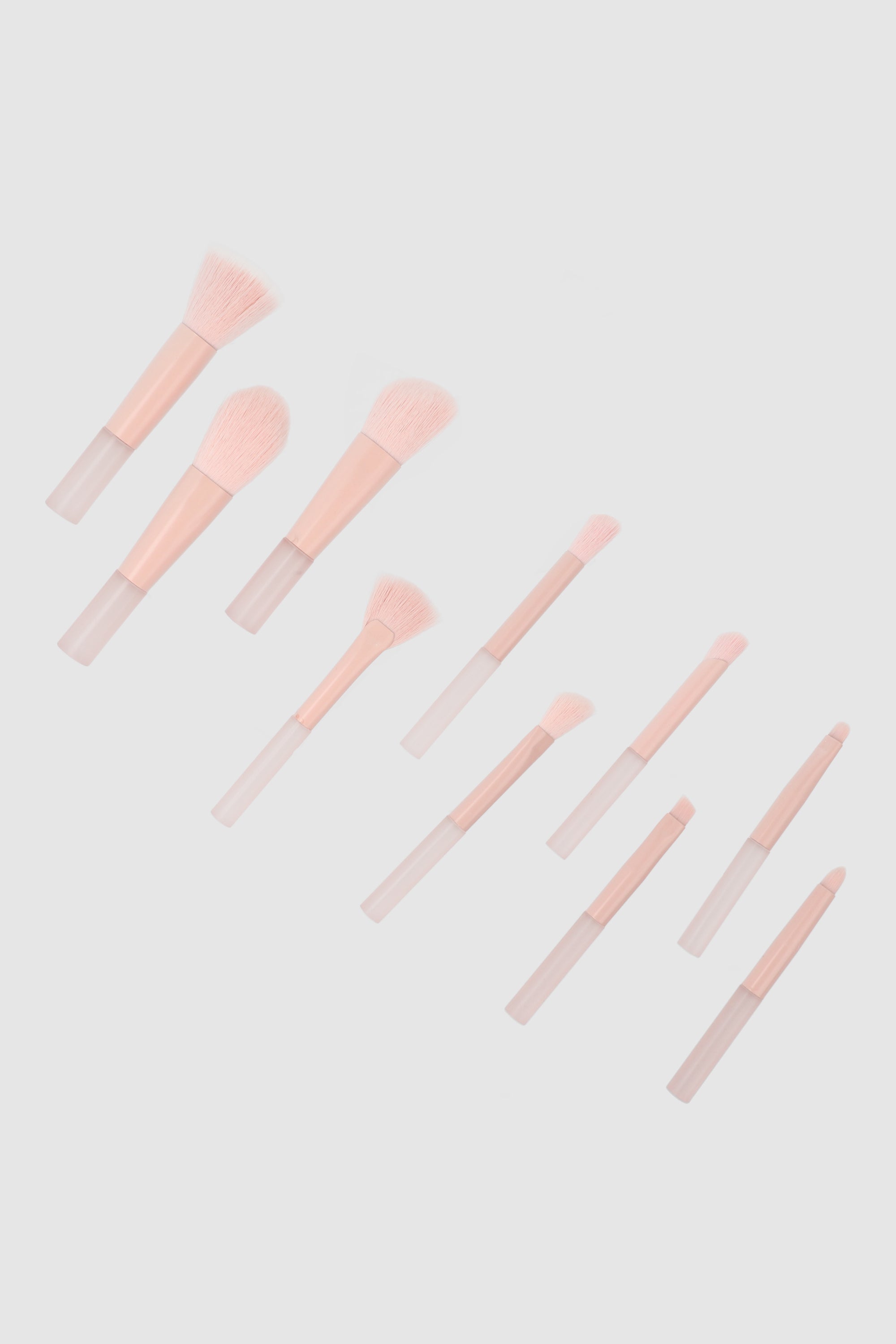 Set 10 brochas mitad transparente PALO DE ROSA