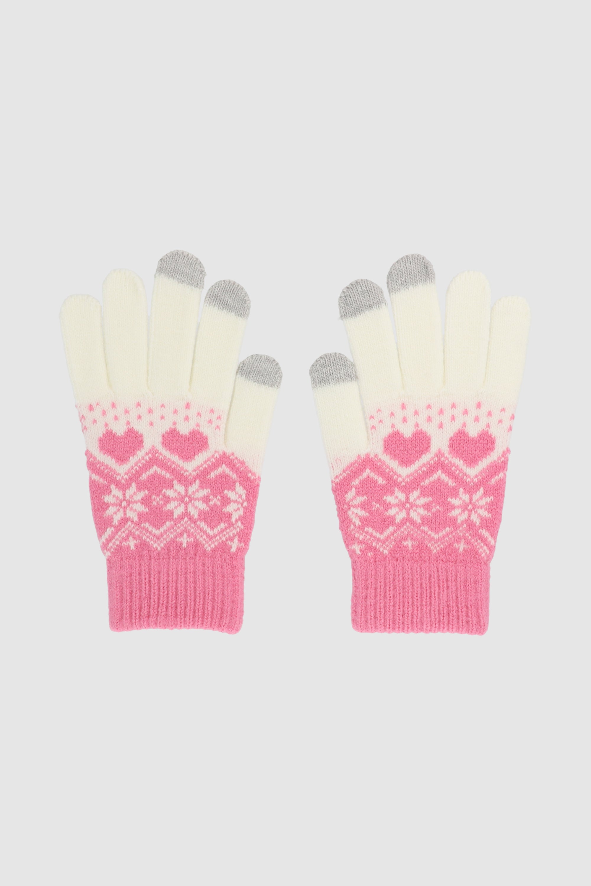 Winter print gloves PINK