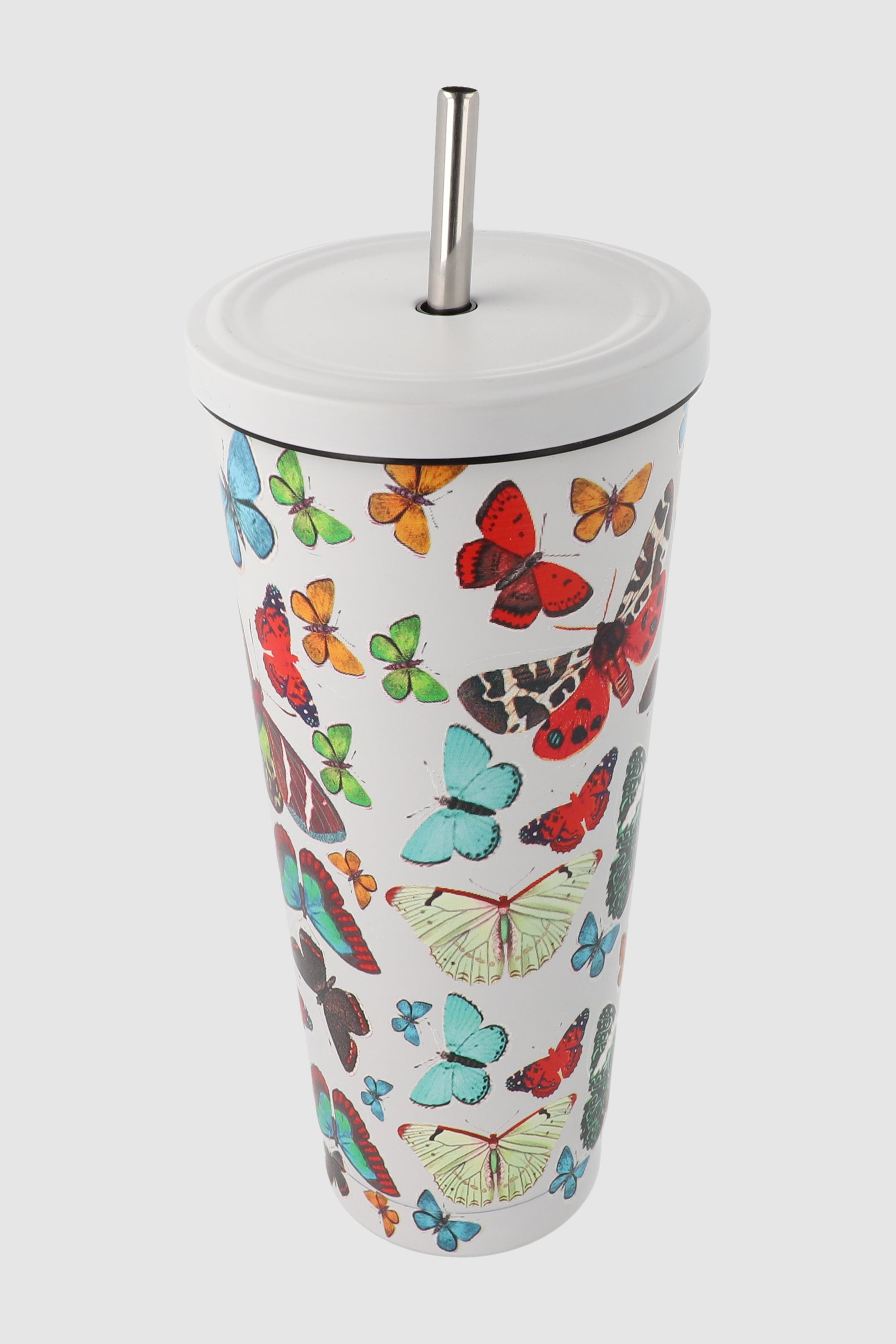 Vaso print mariposas 750ml BLANCO