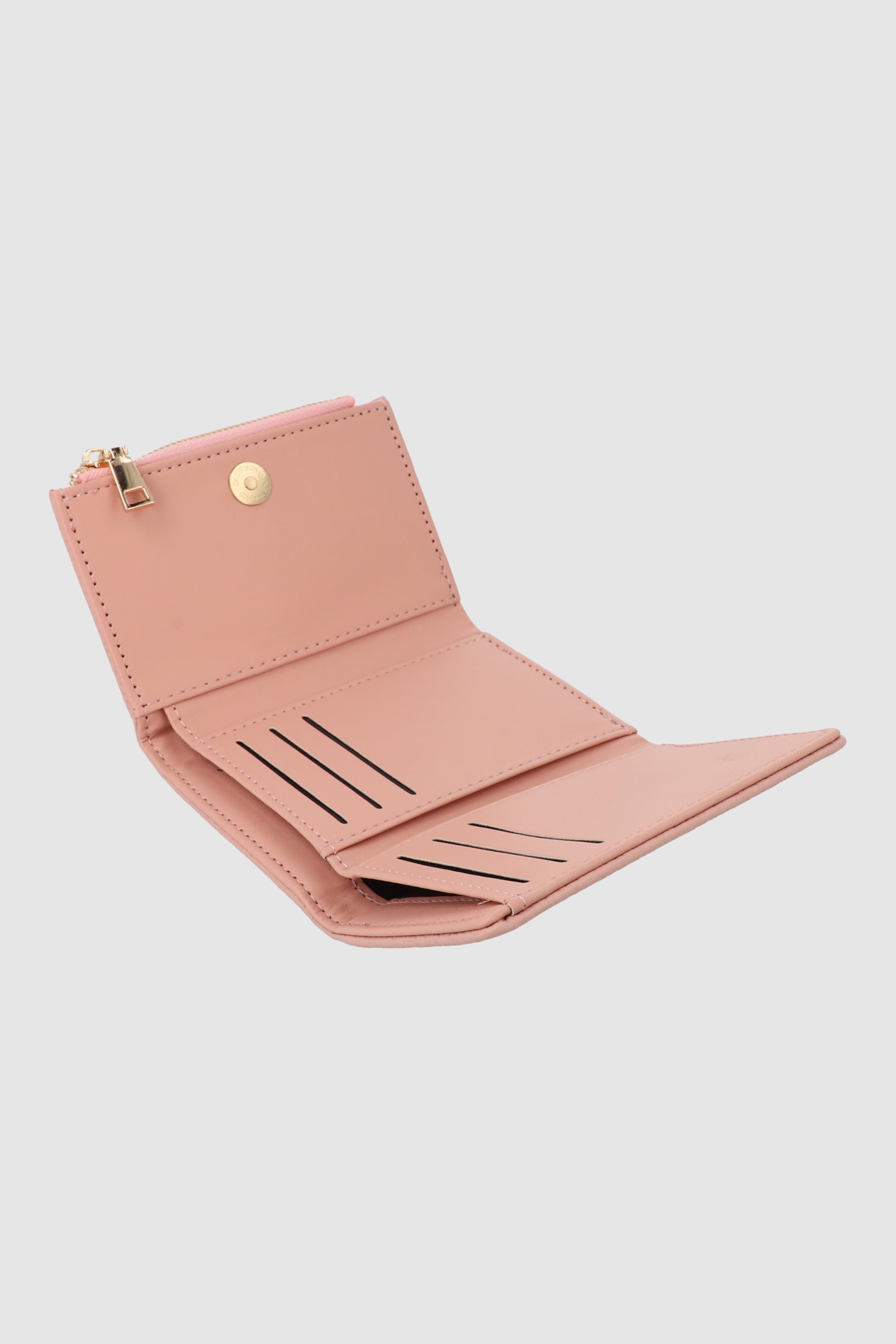 Cartera plegable cierre PALO DE ROSA