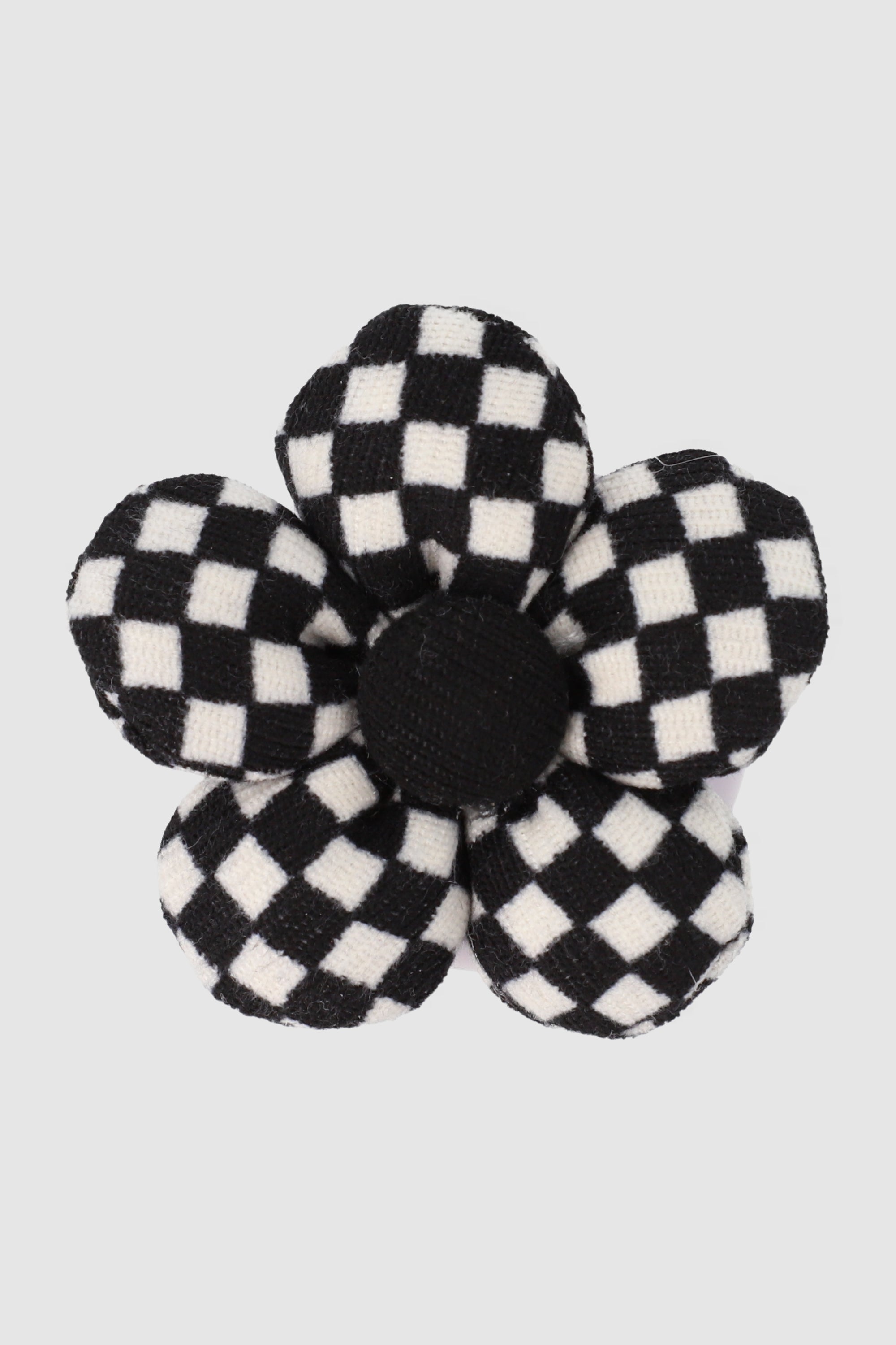 Anillo para cel flor cuadros puffy NEGRO BLANCO
